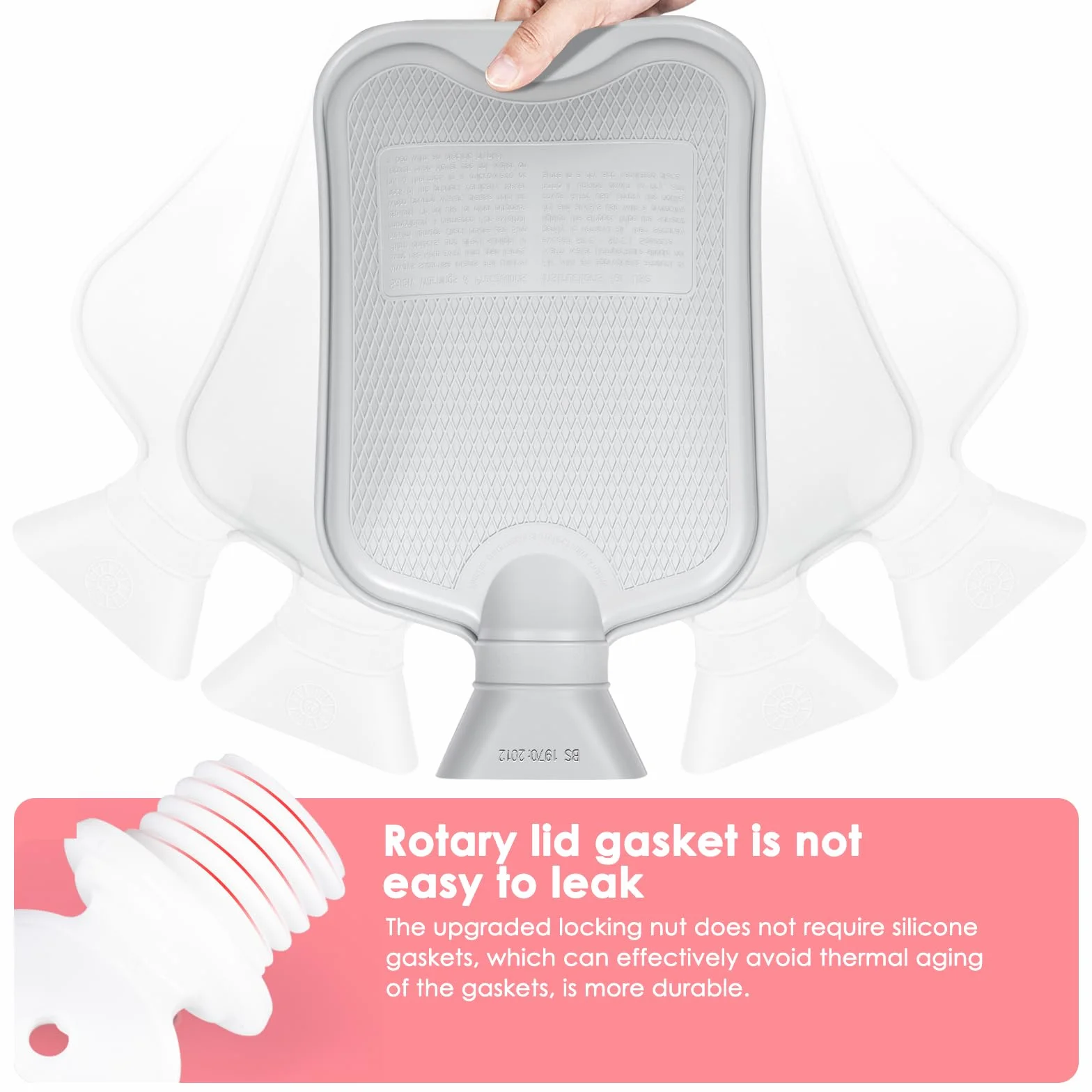 BOLEi Termofor z miękką osłoną – szczelny, 2-litrowy termofor z kieszenią typu kangur, puszysty, prezent dla mężczyzn i kobiet (różowy)