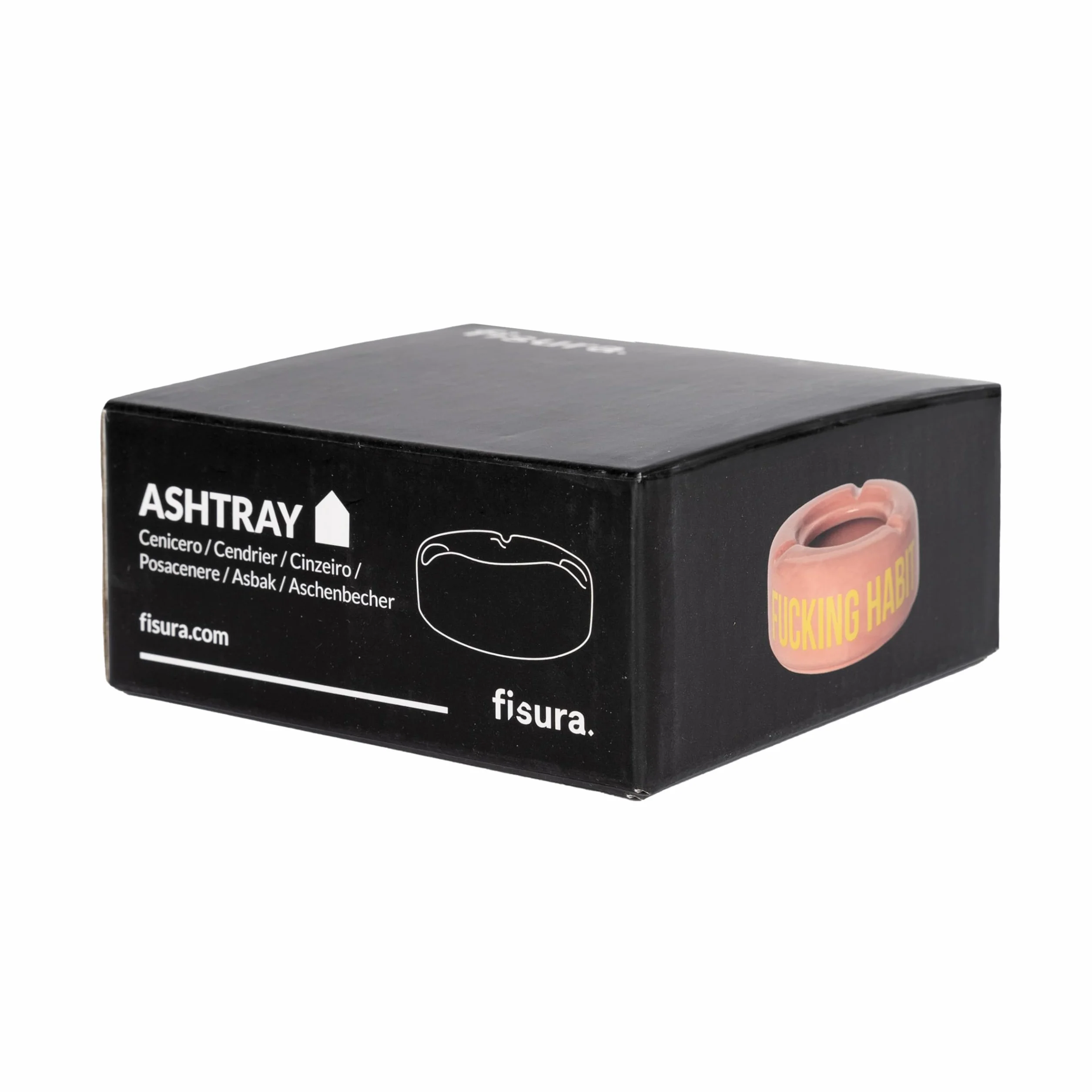 Fisura Ceramiczna Popielniczka Różowa z Napisem F*cking Habit 10x10x4 cm