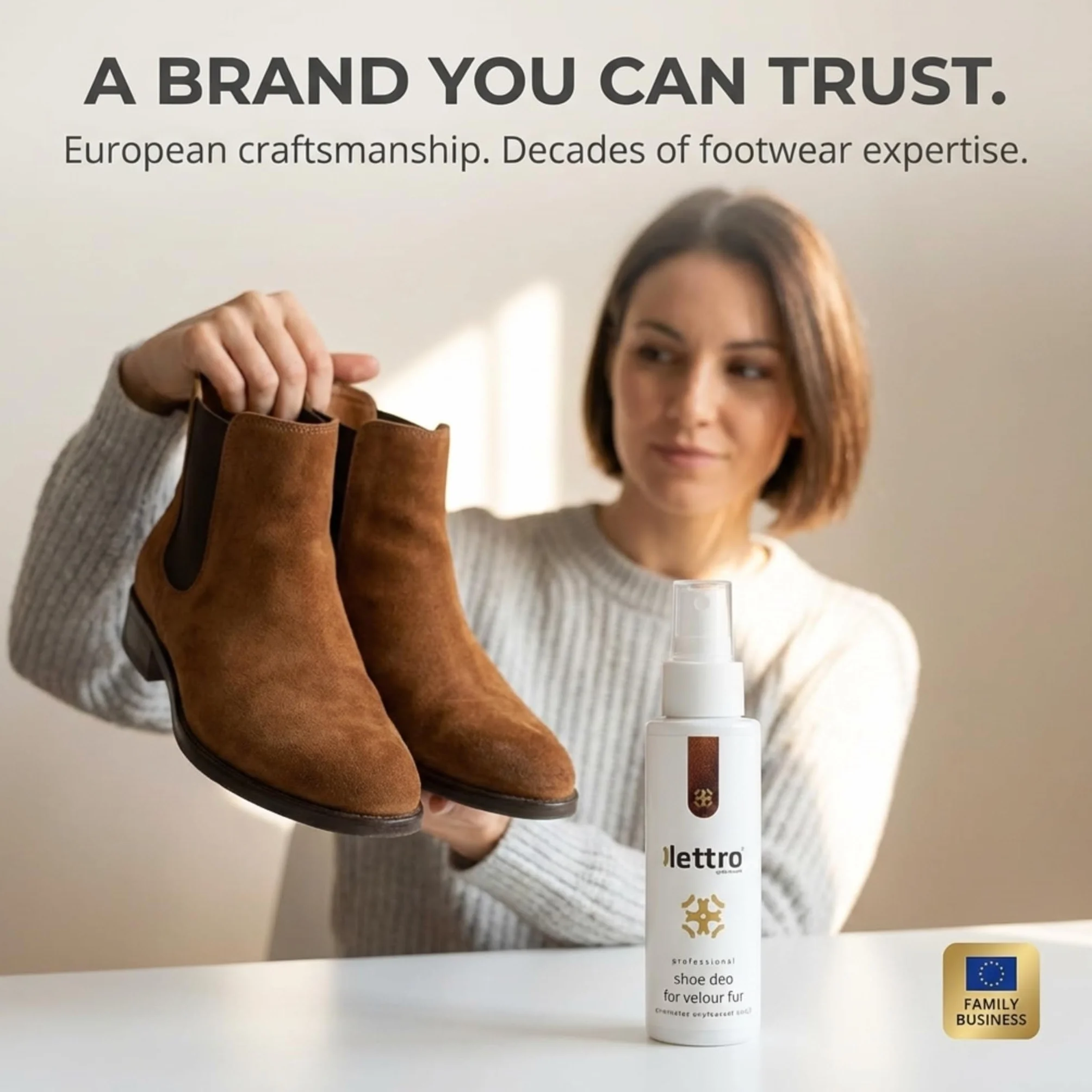 Lettro Dezodorant do Butów w Sprayu (100ml) – Trwały Dezodorant do Obuwia – Dezodorant Odświeżający – Spray Eliminujący Zapachy – Doskonały do Weluru, Zamszu, Owczej Skóry i Nubuku