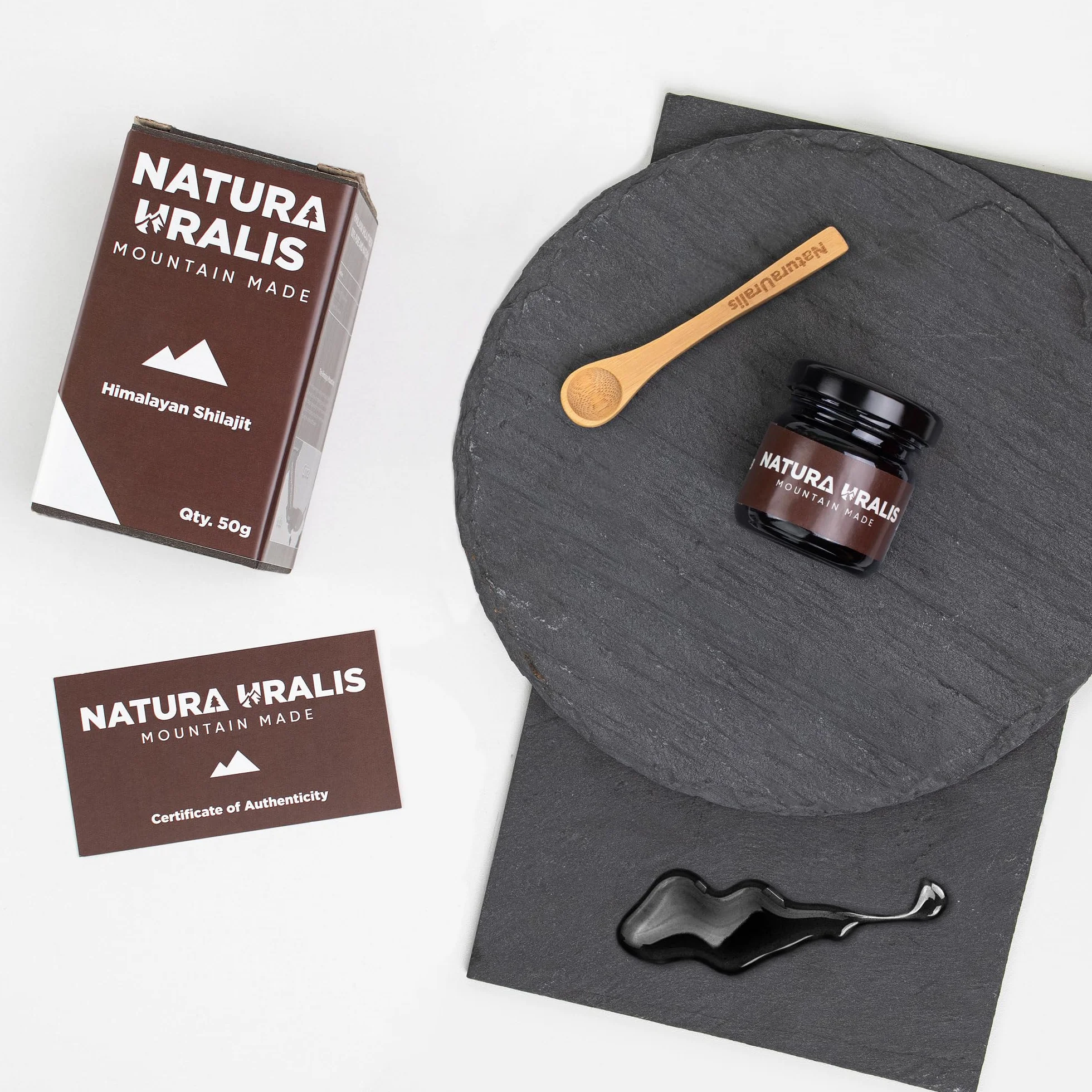 Naura Uralis Himalayan Shilajit | 50g Organicznej Żywicy Mineralnej Shilajit, Naturalnie Uformowanej - Bardzo Silny Czarny Shilajit z Himalajów