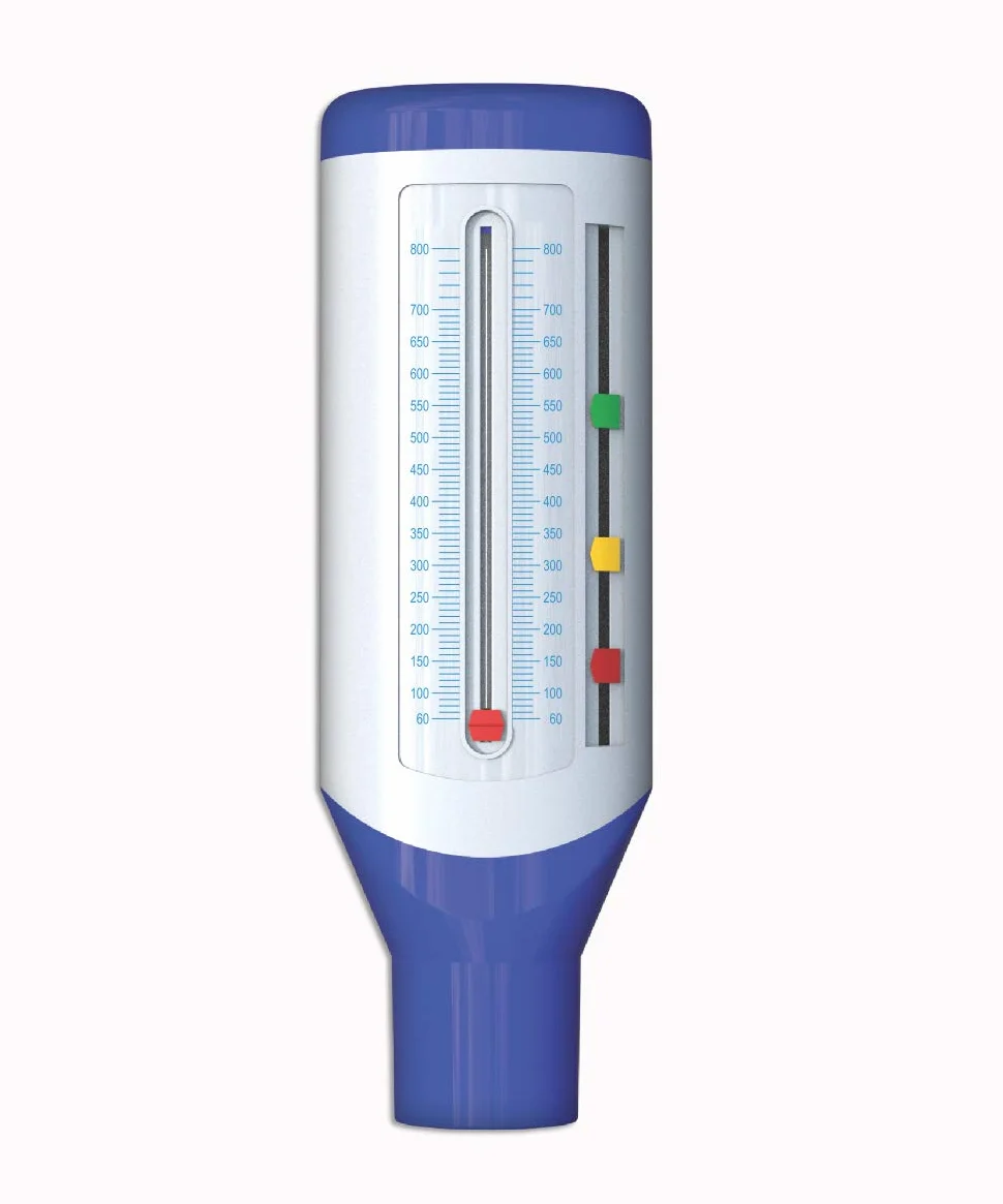 Easy Peak Flow Meter dla dorosłych do monitorowania funkcji płuc | miernik przepływu wydechowego | wskaźnik oznaczony kolorami | standardowy zakres dla dorosłych | zawiera instrukcje i puste wykresy -