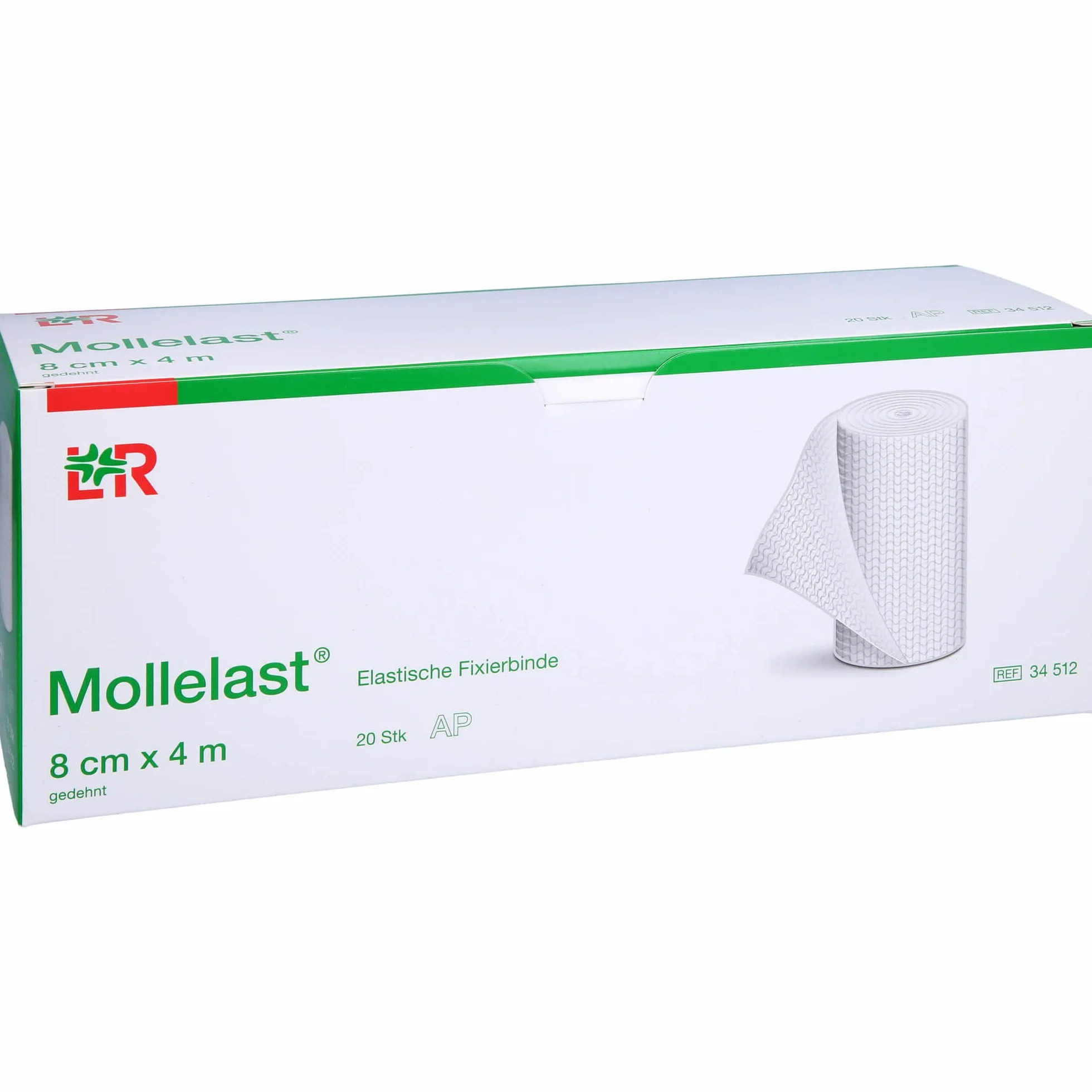 Mollelast elastyczna opaska mocująca 8 cm x 4 m, 20 szt. wiązania