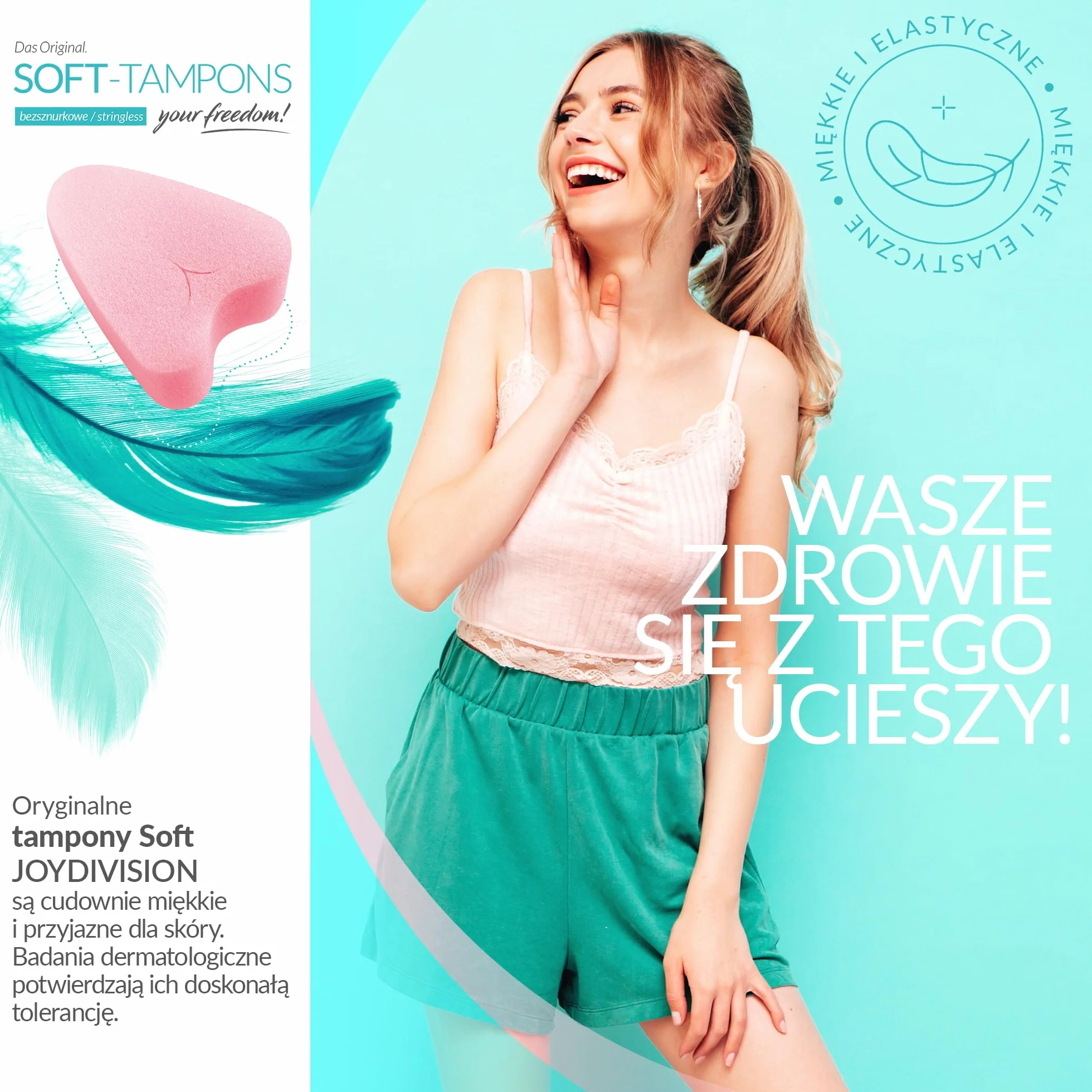 JOYDIVISION ... MY LOVESTYLE! Miękkie tampony normal I 3 sztuki I tampony bez nitki do uprawiania sportu, pływania i spa I gąbki menstruacyjne ultra miękkie I łatwe wkładanie i usuwanie