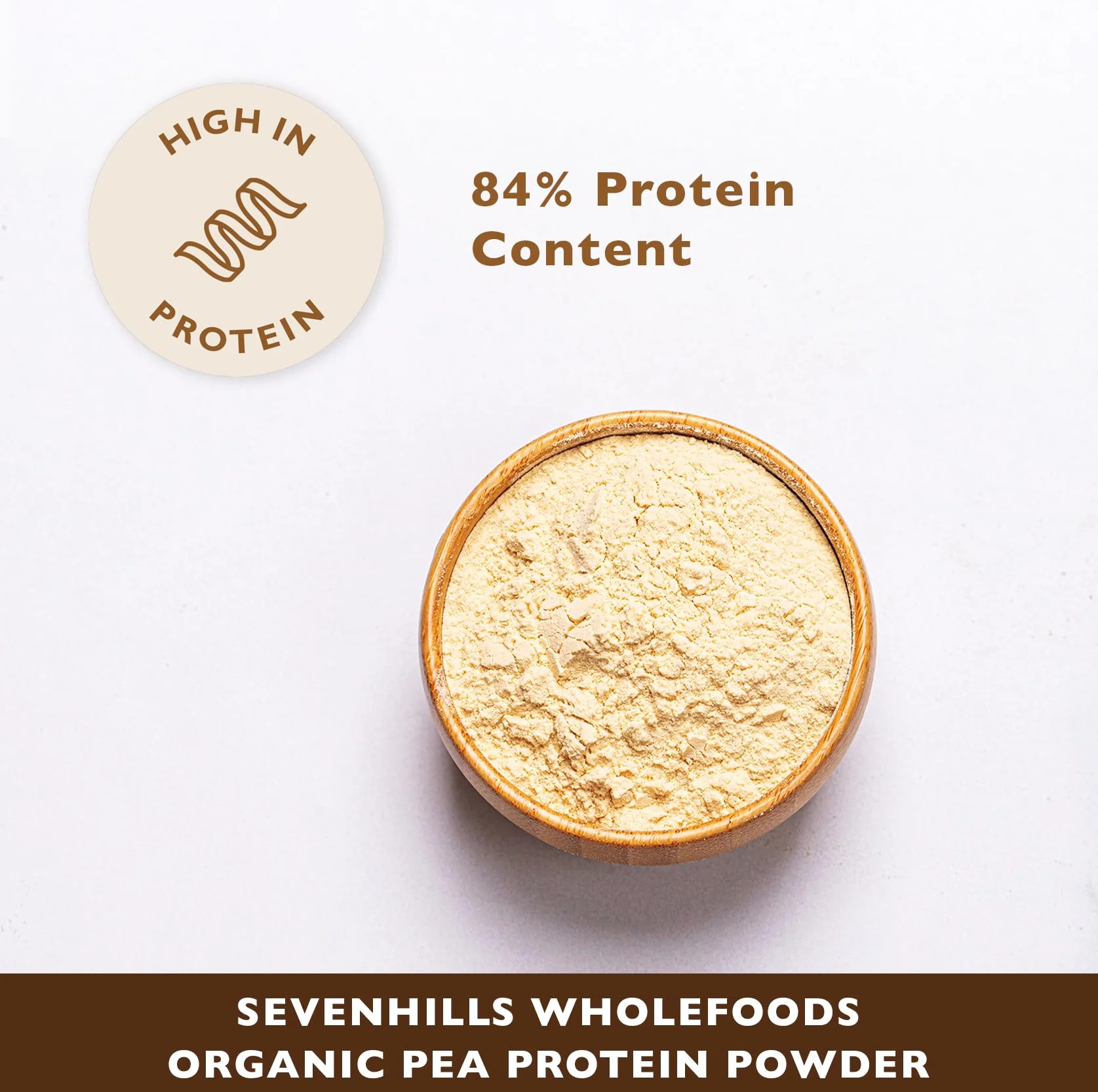 Sevenhills Wholefoods Organiczny proszek białkowy grochu 1,8 kg - bez smaku - 78% białka - wegański, koszerny, bez GMO
