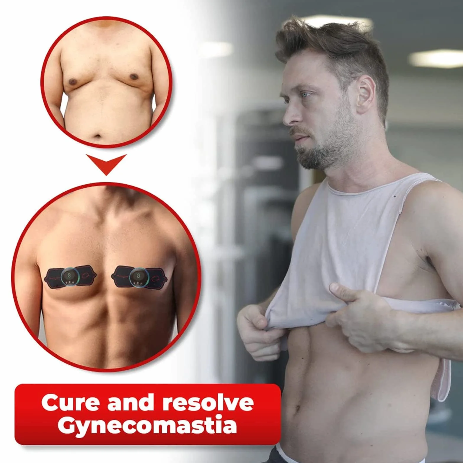 EMS masażer redukcyjny ginekomastii, Liftup masaż piersi, mikrocurrent Mini urządzenie do masażu