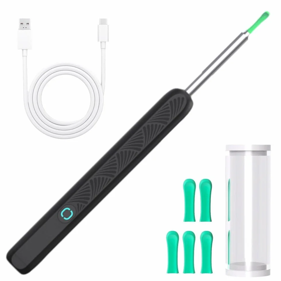 1 PC Aparat Bezprzewodowy Otoskop USB C Ładowanie Narzędzie do usuwania wosku z uszu Mini Kamera