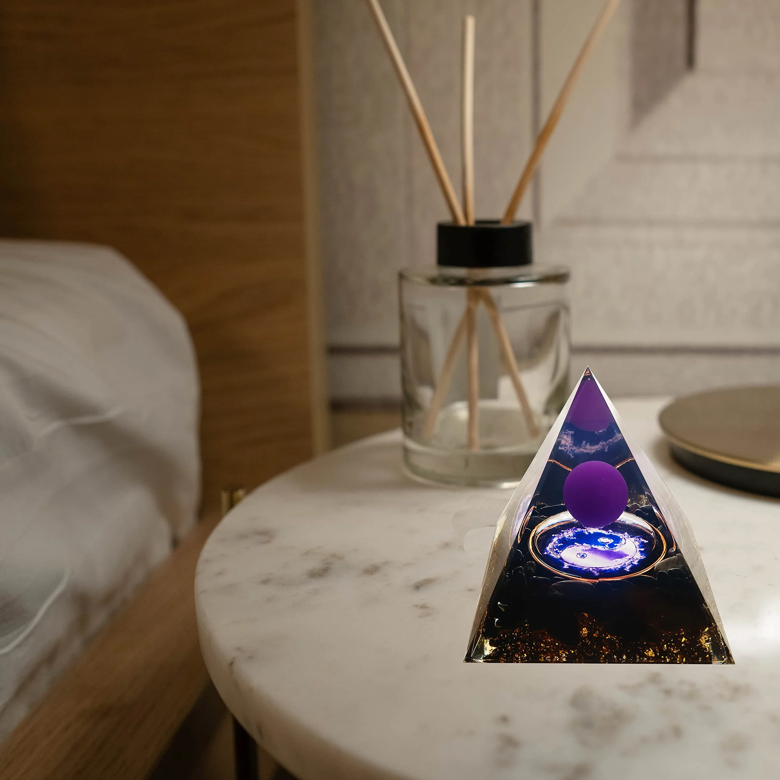 Orgonitowa piramida kryształowa orgonitowa piramida Reikipiramida tygrysie oczy piramida i intensywna piramida naturalna czakra, kryształy medytacji, dekoracja mieszkania 6 cm