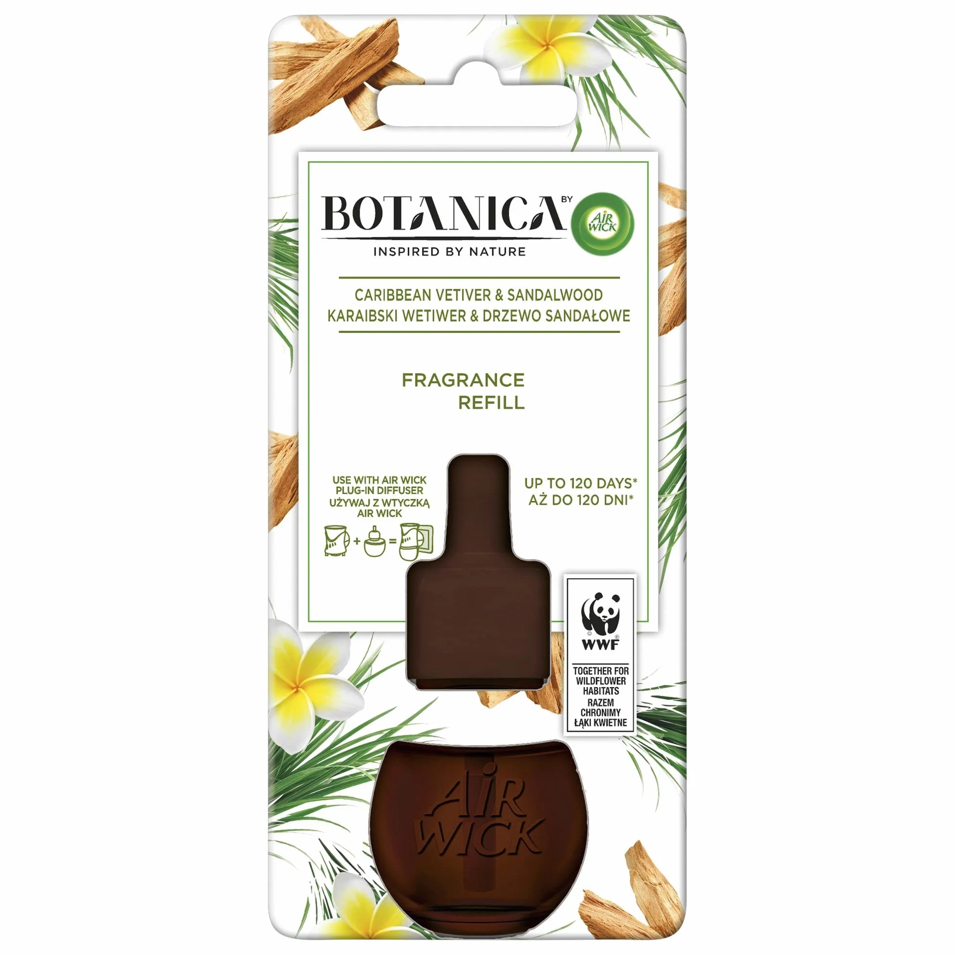 Botanica by Air Wick Karaibski Wetiwer & Drzewo Sandałowe/Caribbean Vetiver & Sandalwood 19ml Wkład