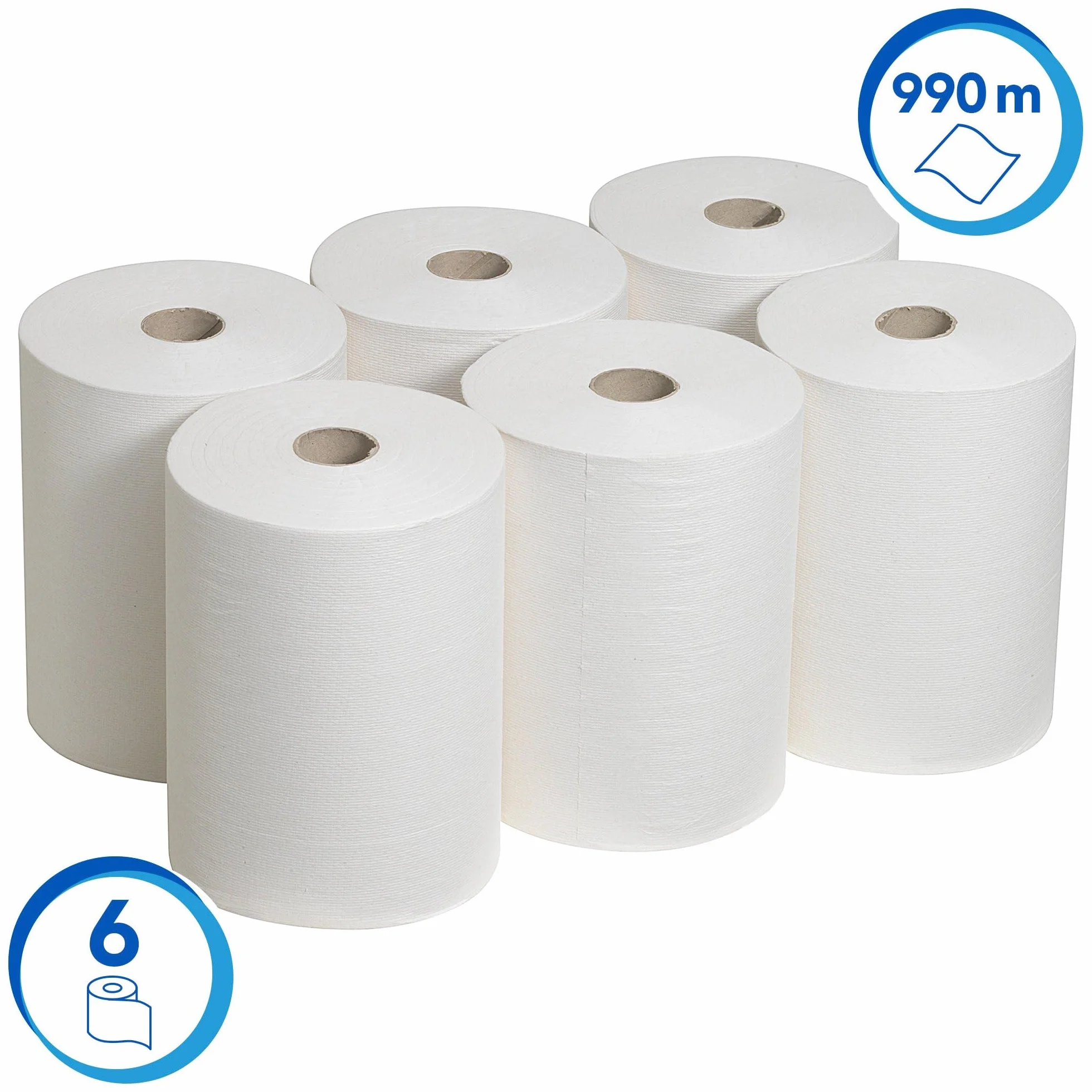 Ręczniki papierowe w rolce Scott Slimroll 6657 — 6 x 165 m białych, 1-warstwowych rolek