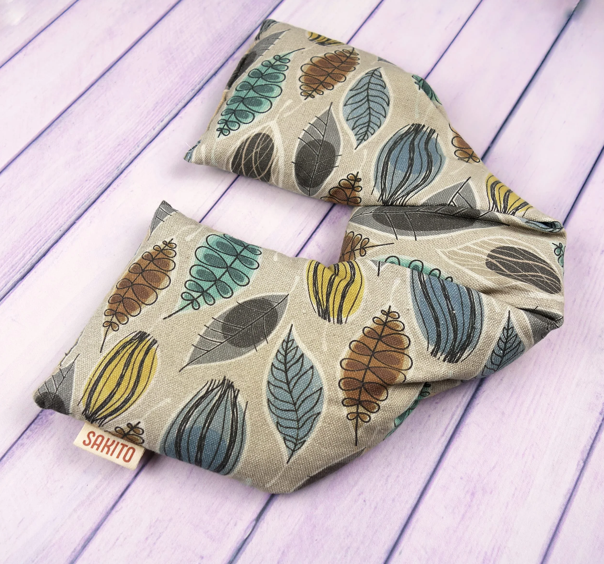 Podkładka Grzewcza Pod Nasiona Pszenicy - Poduszka Cieplna z Ziarnami do Mikrofalówki - Poduszka Grzewcza pod Kark (55x12 cm) Nadzienie z Nasion Pszenicy i Lawendy