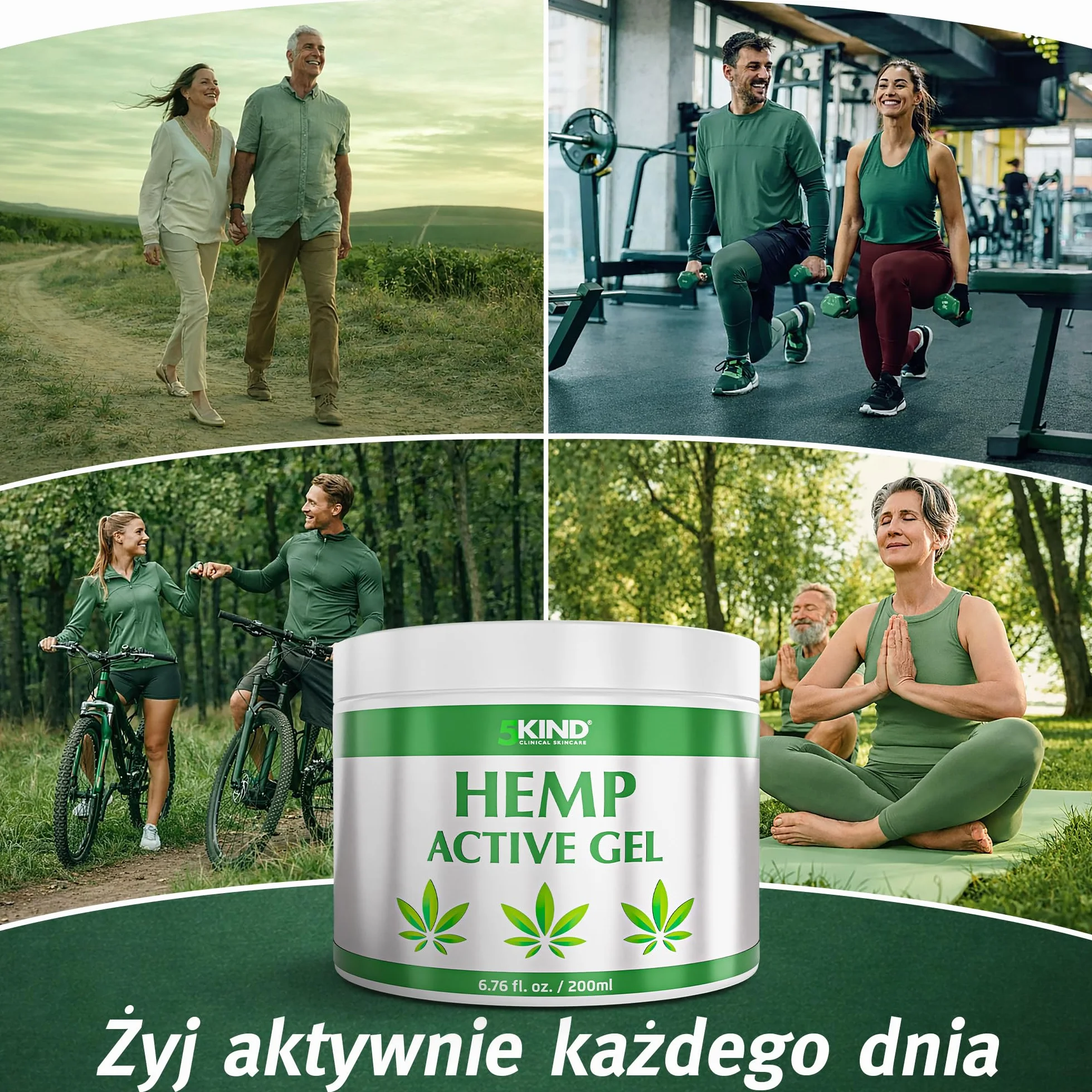5kind maść z żelu konopnego z konopi 200 ml – wysoka dawka żelu konopnego – uspokaja stawy i mięśnie, stopy, kolana, kark, ramiona, plecy i zakwasy, żel z naturalnymi ekstraktami