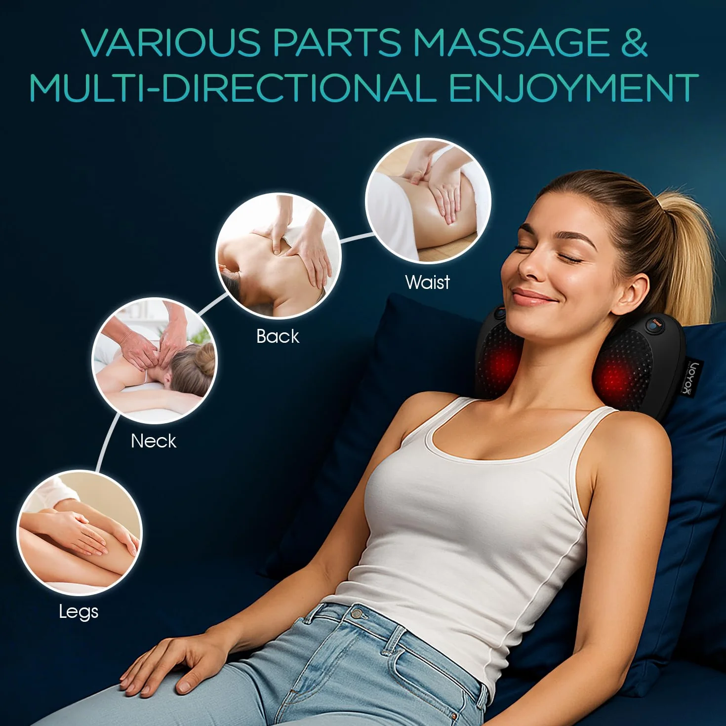 VOYOR masażer szyi i pleców shiatsu z ciepłem YZ100