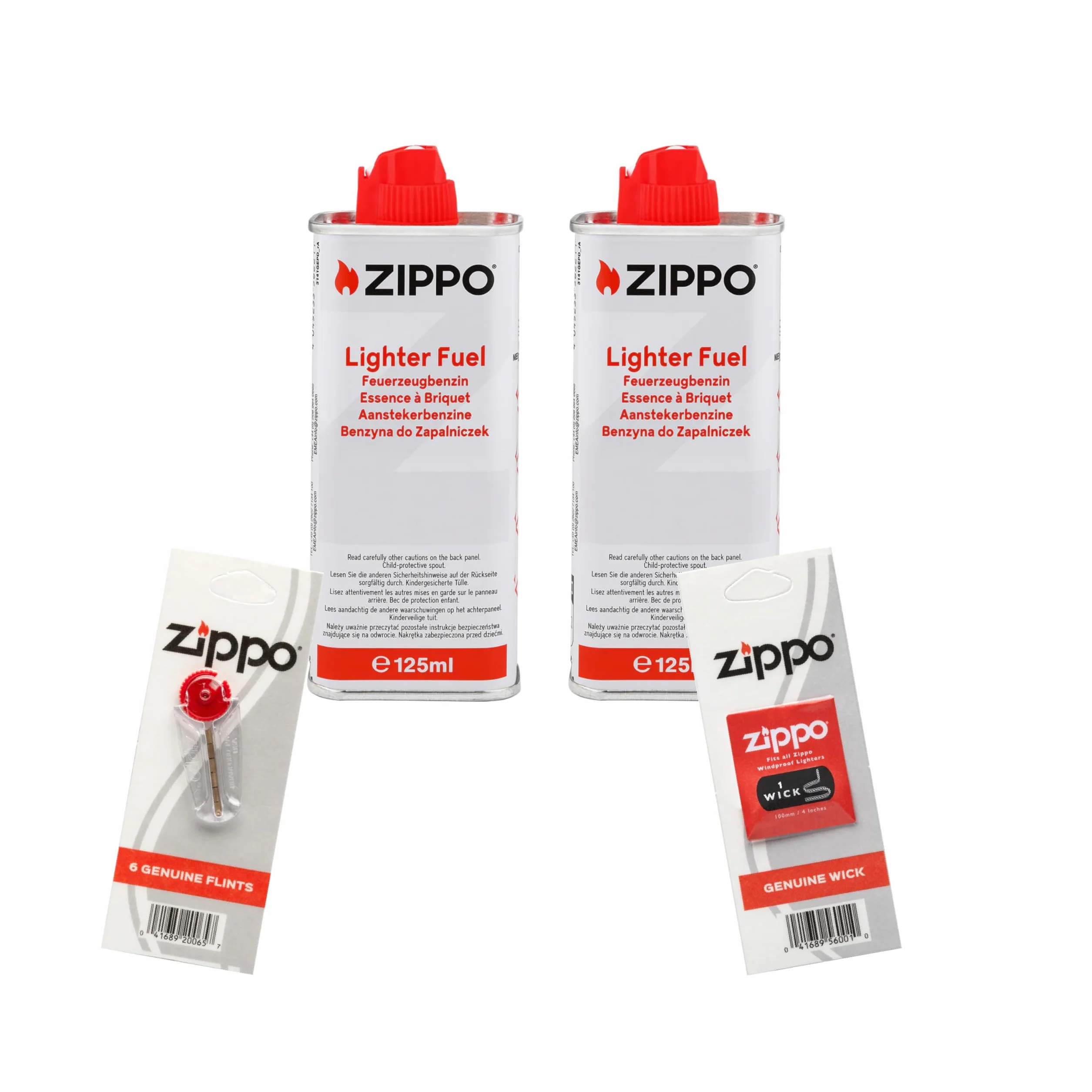 Zippo zapalniczka benzynowa 125 ml puszka z knotem i krzemieniami