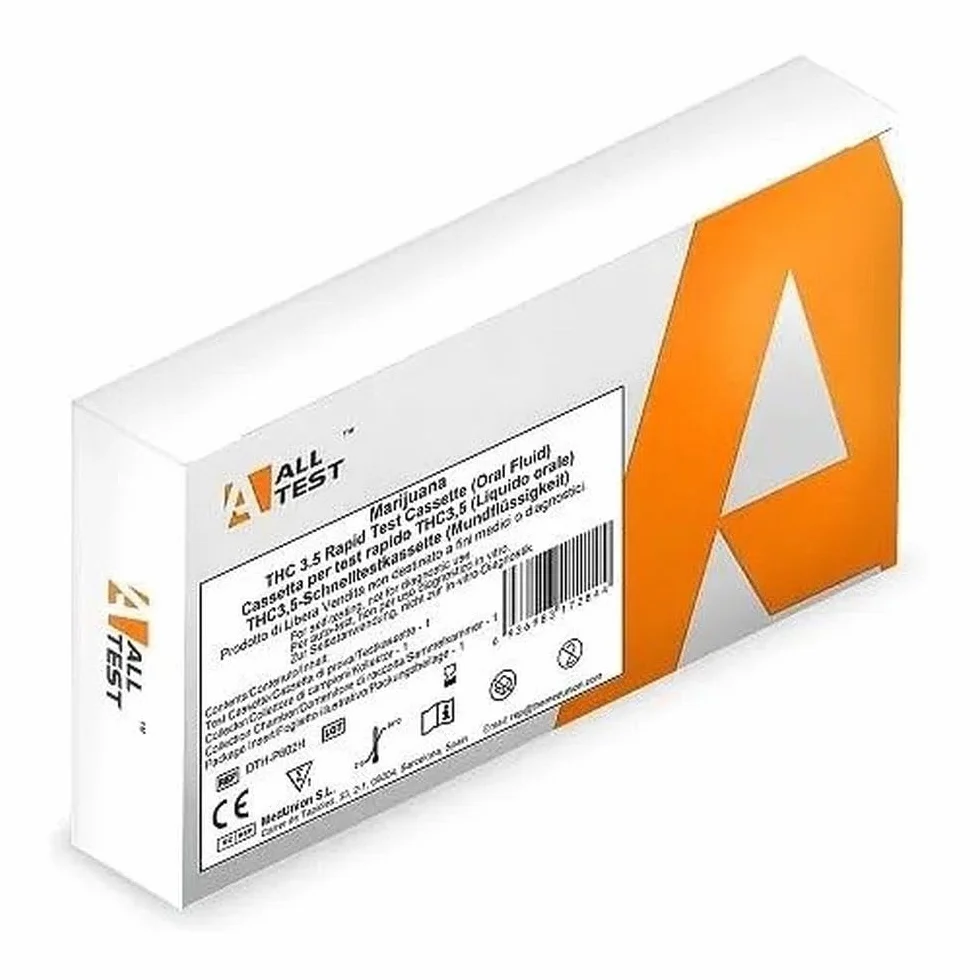 Test na obecność narkotyków ze śliną THC | Test THC odcina 3,5 ng/ml | Test Drug Cannabis i Marihuana - Wykrywanie narkotyków ślinowych - Szybkie testowanie konopi indyjskich - Ślina odcięcia 3,5 ng