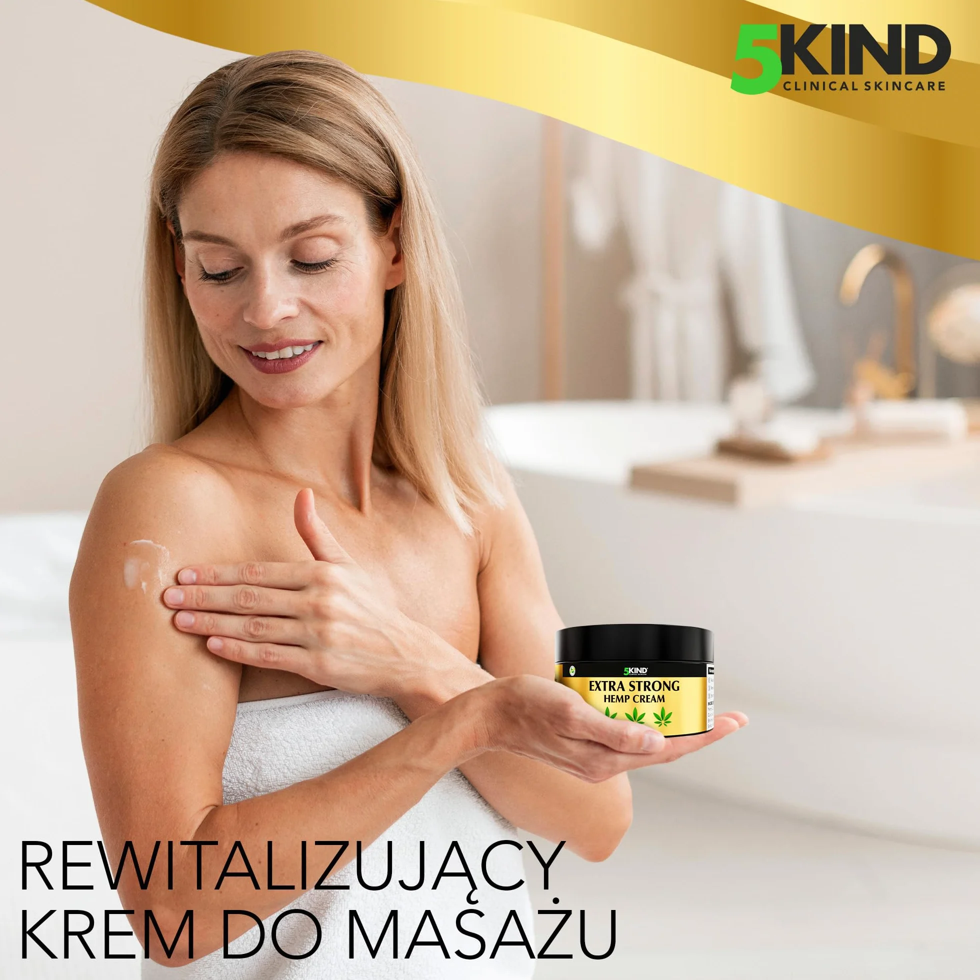 5kind Ekstra Mocny Krem Konopny 200ml - Silny Olej Konopny i Krem Arnikowy do Masażu Stawów i Mięśni