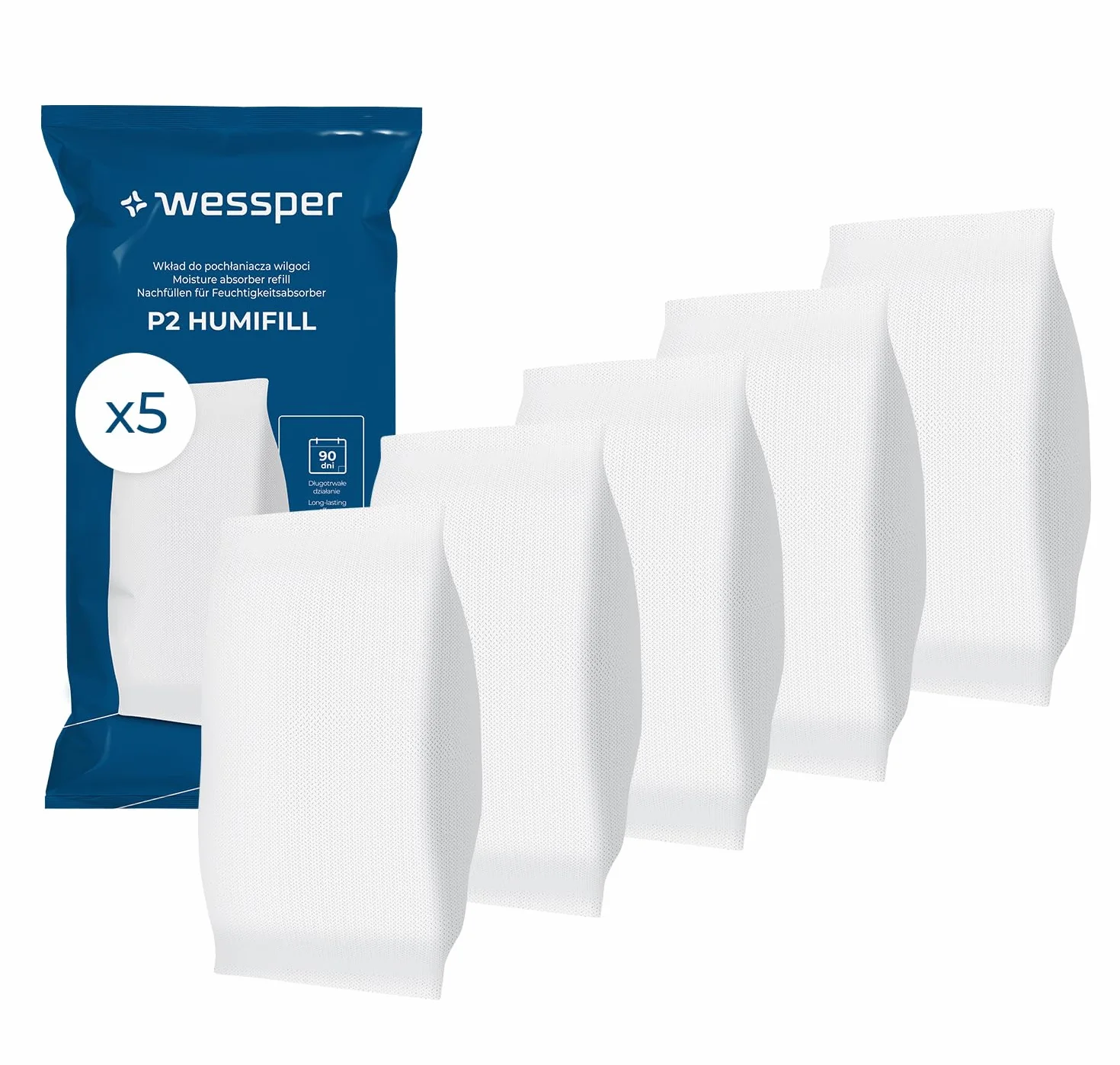 Wessper Wkłady do Osuszacza Powietrza 250g Granulat Pochłaniacz Wilgoci Przeciw Pleśni i Zapachom Bez Prądu