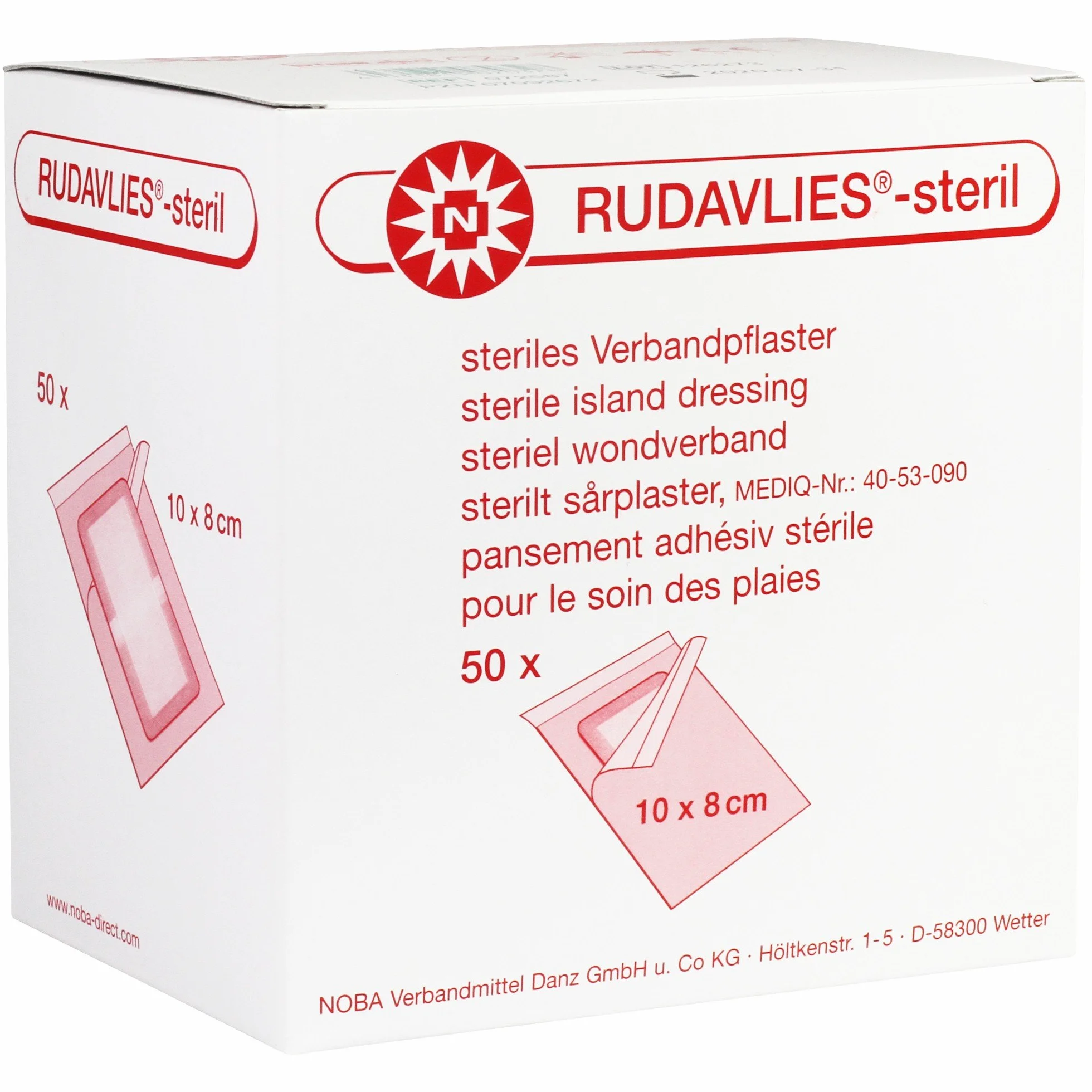 Noba Rudavlies sterylne plastry opatrunkowe 10 x 8 cm 50 szt