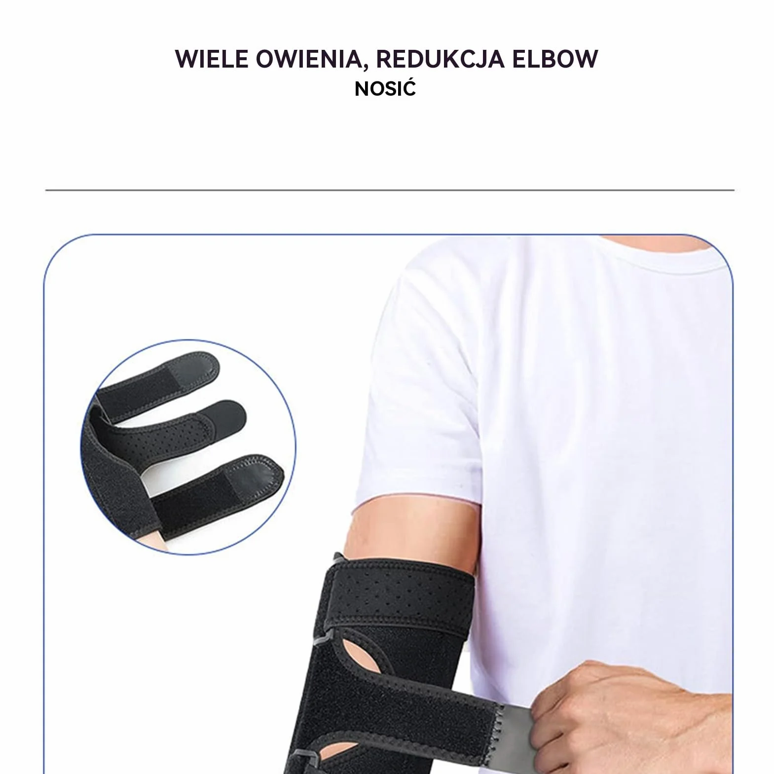 Stabilizator Łokcia Regulowane Oparcie Ramięcia z Wyjmowanymi Szynami Metalowymi Uniwersalny do Sportu
