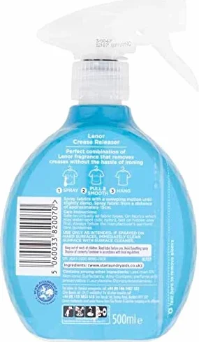 Lenor Spray do usuwania zagnieceń usuwa zagniecenia w tkaninie. Zapach przebudzenia wiosny, podwójne opakowanie, 2 x 500 ml
