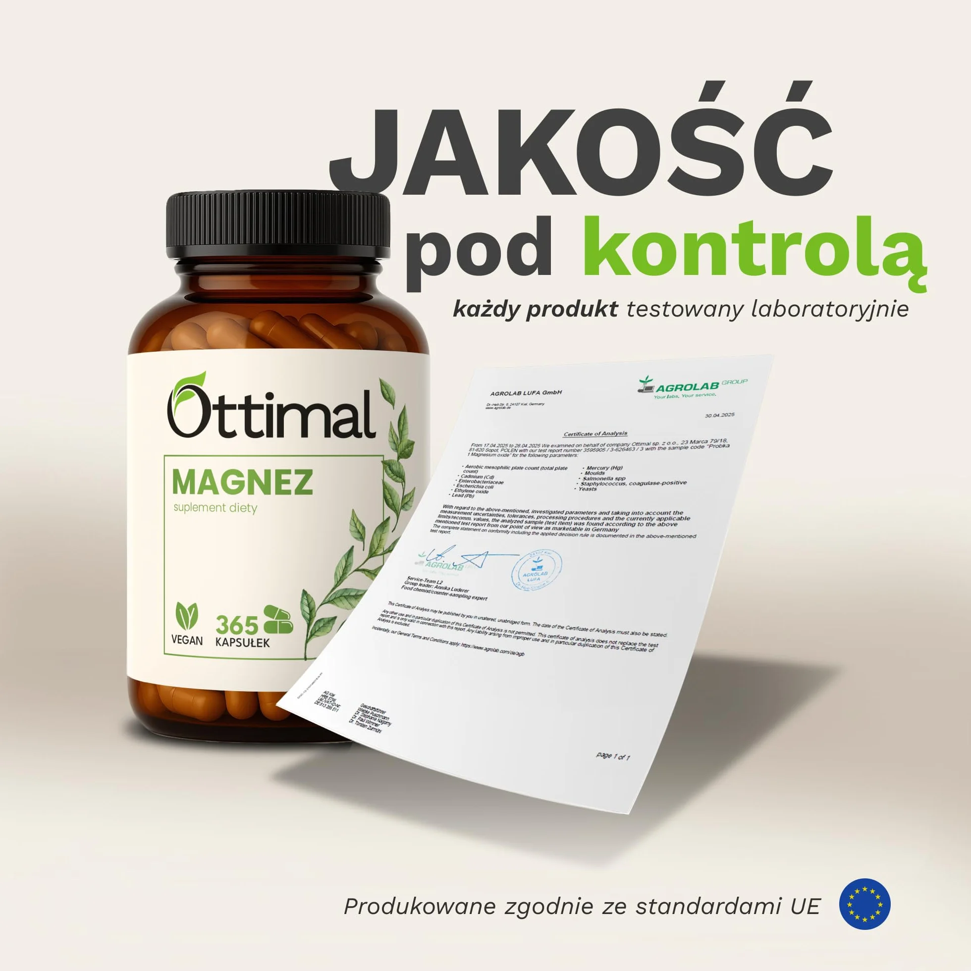 (107% RWS) Magnez 400 mg - 365 wegańskich kapsułek (roczny zapas) - łatwe do przełknięcia - dzienne zapotrzebowanie w 1 kapsułce - 666 mg, w tym 400 mg magnezu elementarnego