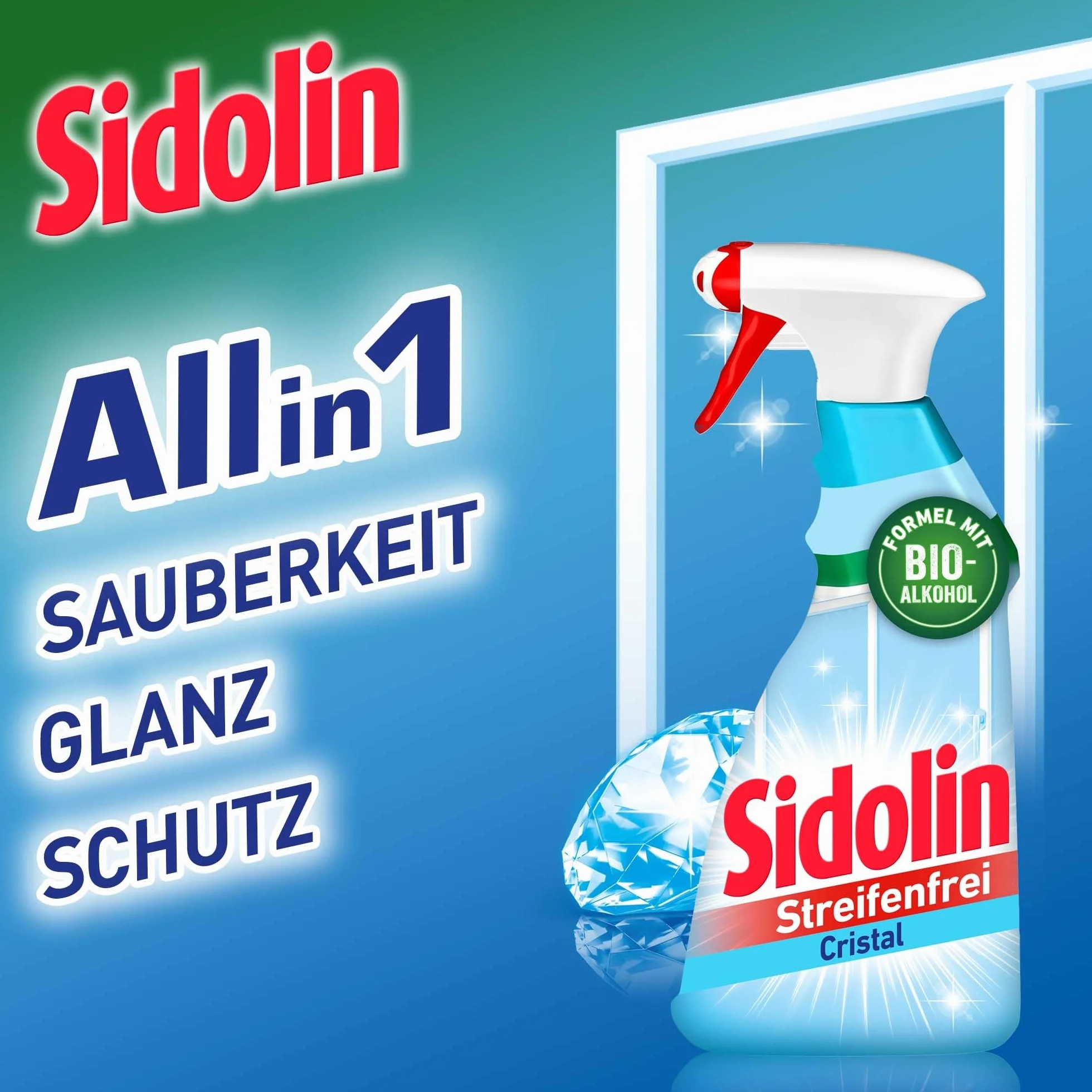 Sidolin Cristal płyn do czyszczenia szkła 500 ml butelka z rozpylaczem