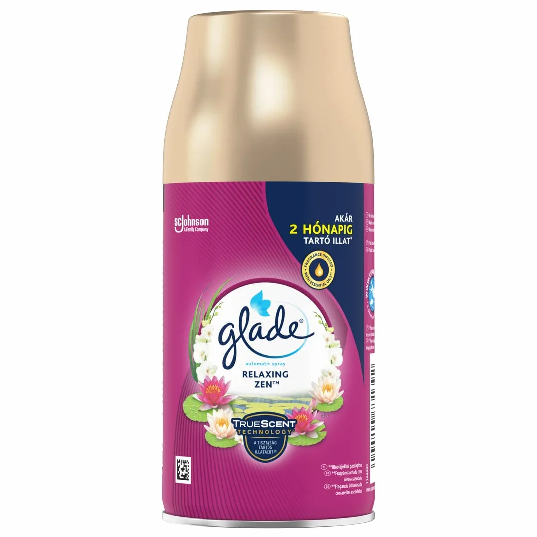 Glade Zapas do Automatycznego Odświeżacza Powietrza o Zapachu Relaxing Zen, Długotrwały Zapach, 269 ml