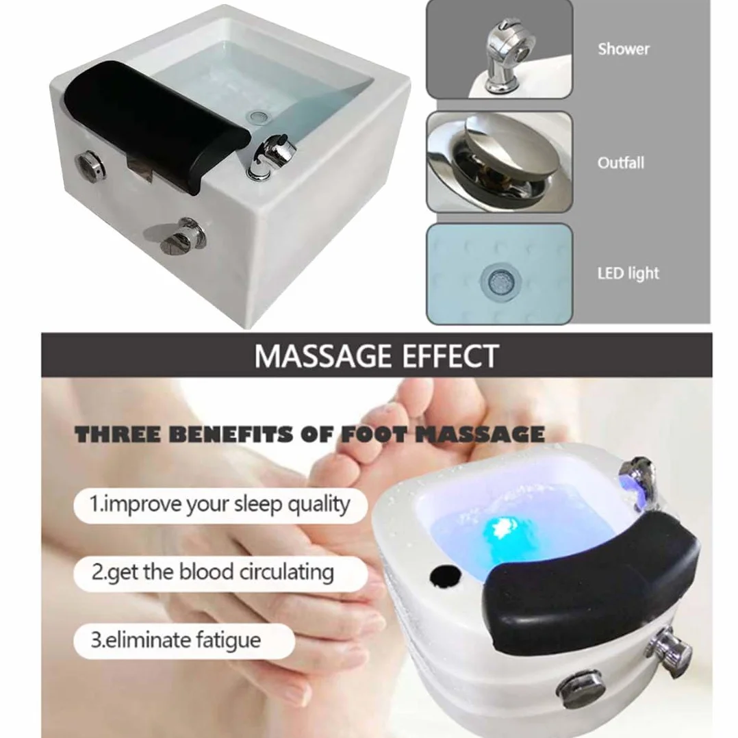 Pedicure Foot Spa, Przenośna Wanna Z Hydromasażem Do Stóp, Miska Do Pedicure, Kąpiel Stóp, Wanna Z Hydromasażem Do Stóp, Akrylowe Krzesło Do Pedicure Zlew, Salon Masażu, Stopa Do Masażu