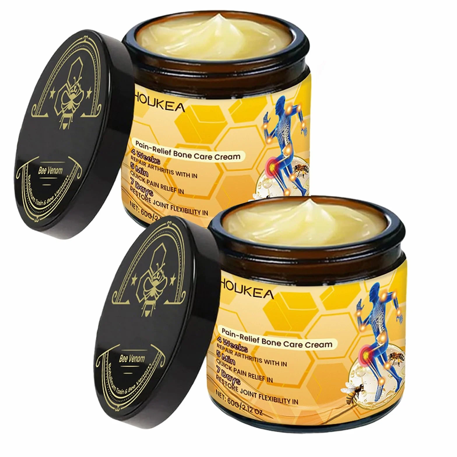 Botulinum Toxin and Bee Venom, Pain-Relief Bone Healing Cream, Natural Joint Relief Gel, Effectively Relieves Back, Neck, Hands, and Knee Discomfort(2PCS)