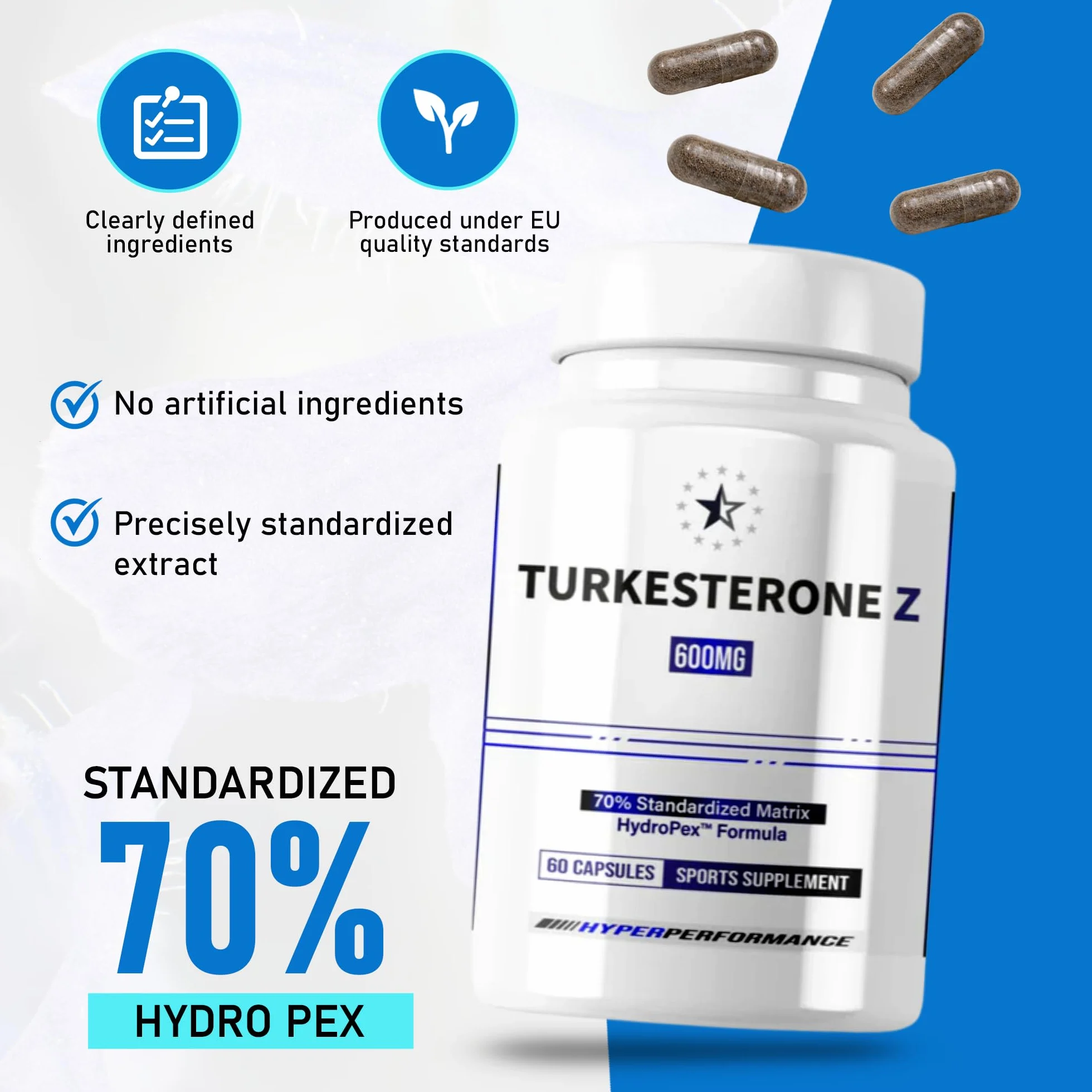 Turkesterone Supreme 70% z HydroPex™ - kapsułki 60 V (600 mg) - Apex®