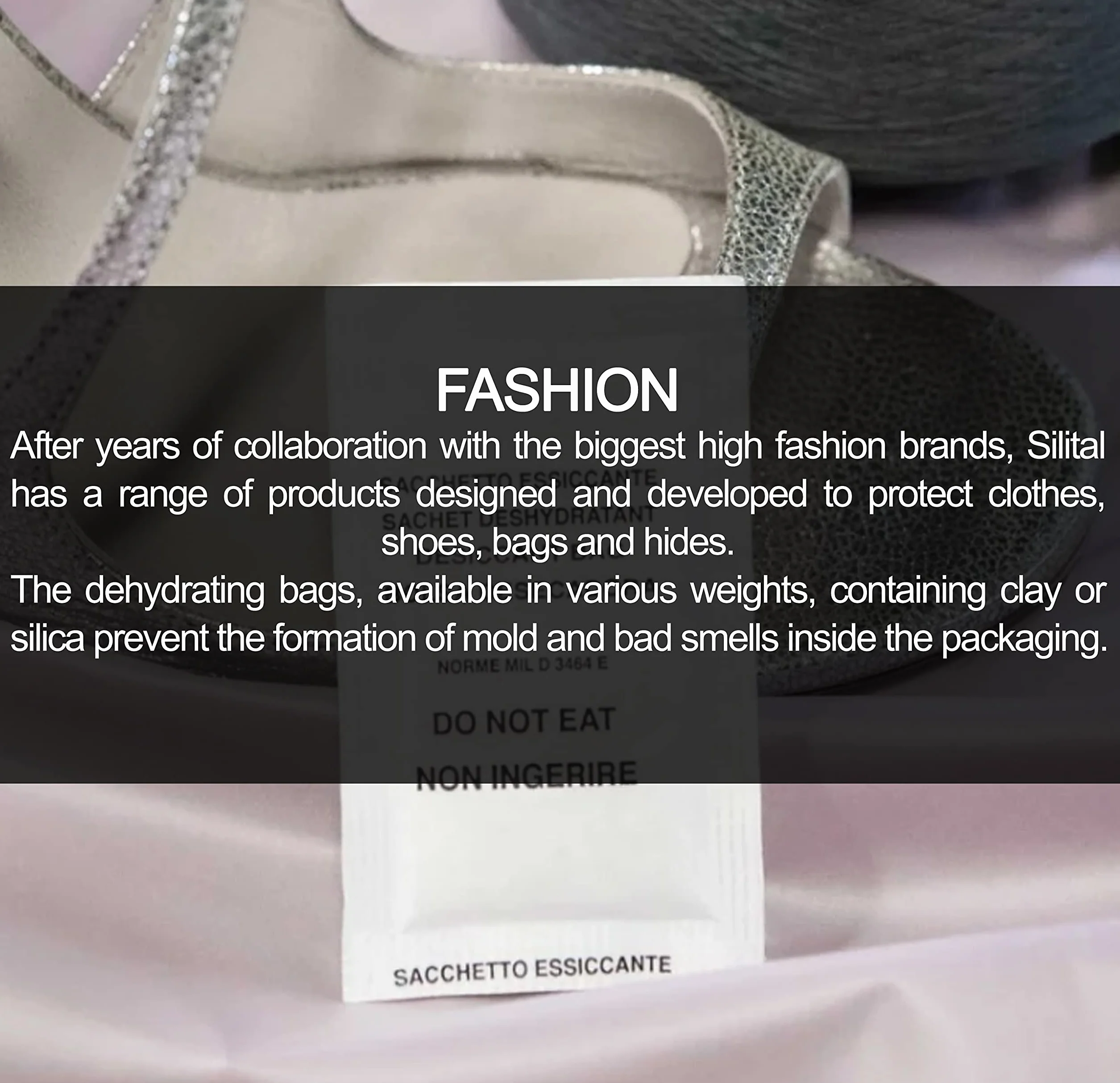 Silital Micro Bag Tyvek, żel krzemionkowy, worki odwadniające, ochrona przed wilgocią, żywność, sprzęt gospodarstwa domowego, biżuteria, moda, różne ilości i gramatury, wyprodukowano we Włoszech (100