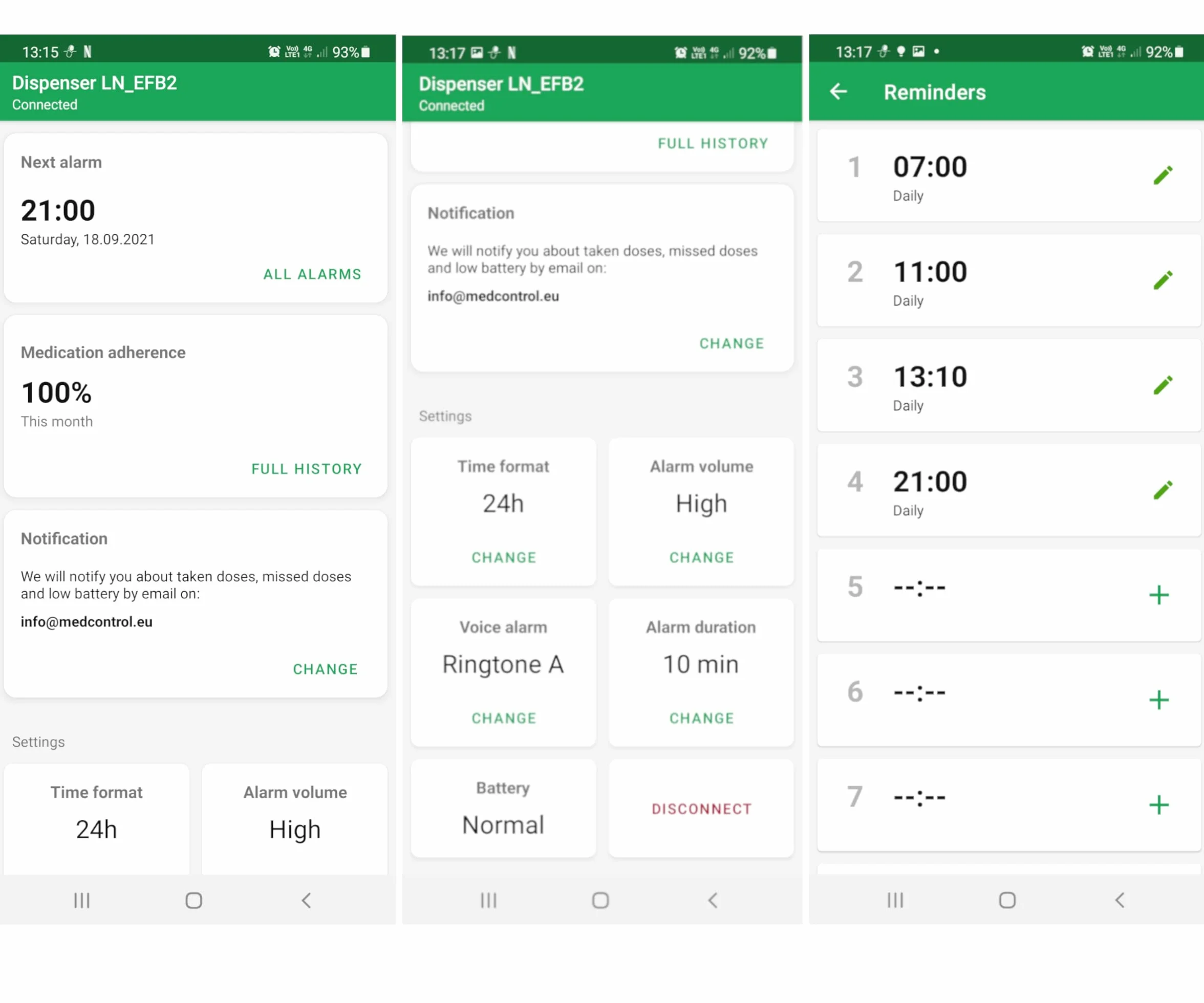 Inteligentny dozownik leków z aplikacją Android, 9 alarmów, przezroczysta pokrywka