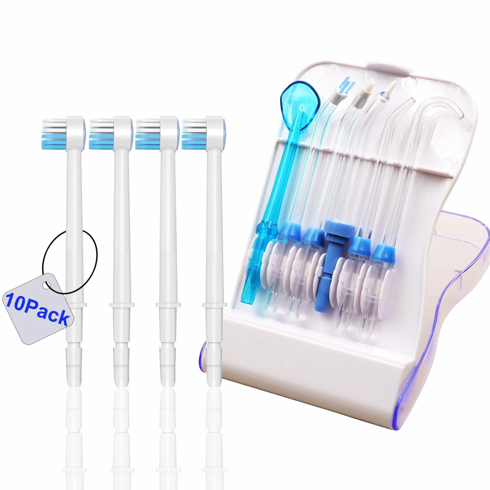 Końcówki zamienne Waterpik WP-663 WP-150 WP-660 WP-580 do irygatora wodnego, 10 sztuk z etui