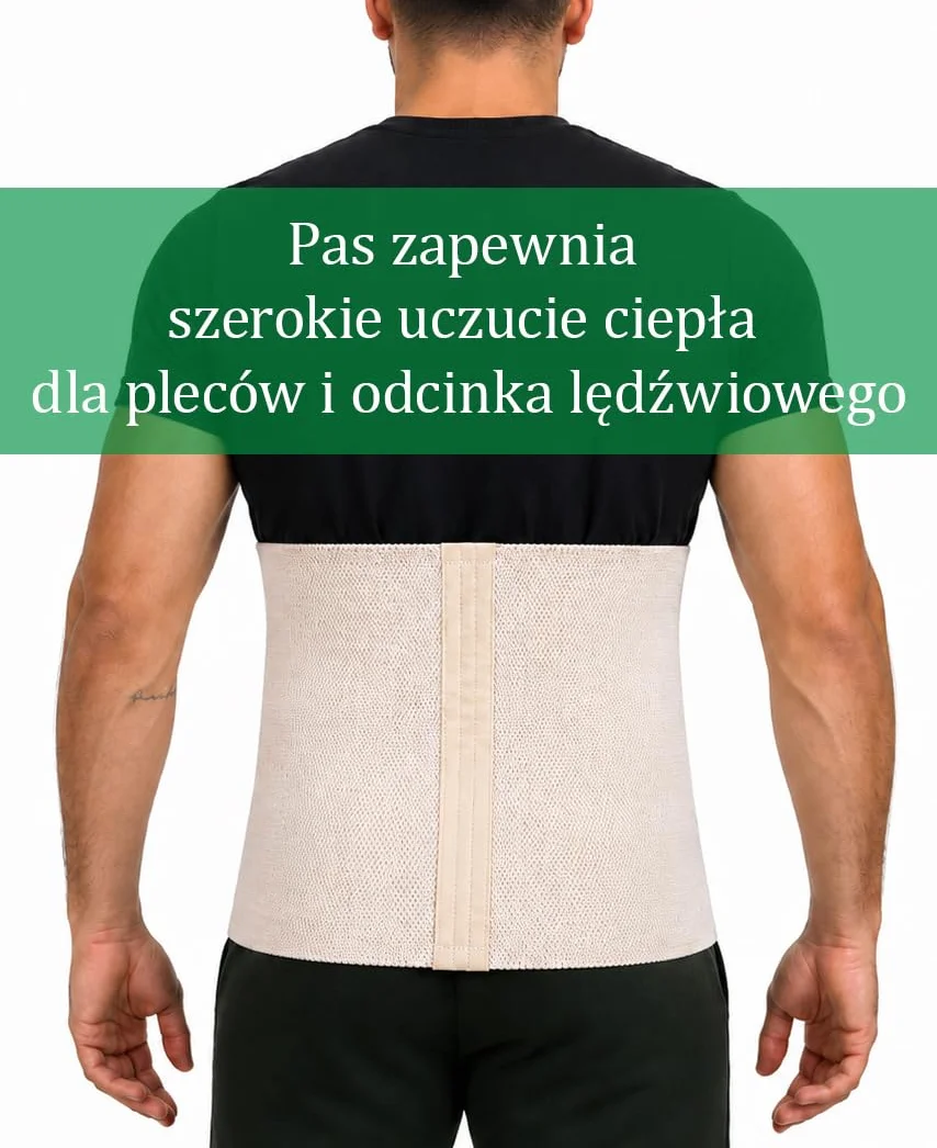 Pas Rozgrzewający na Plecy i Nerki, z Wełną Merino, Angora i Bawełną, Elastyczny Ogrzewacz Pleców dla Kobiet i Mężczyzn, Pas Ocieplający na Odcinek Lędźwiowy (Medium)