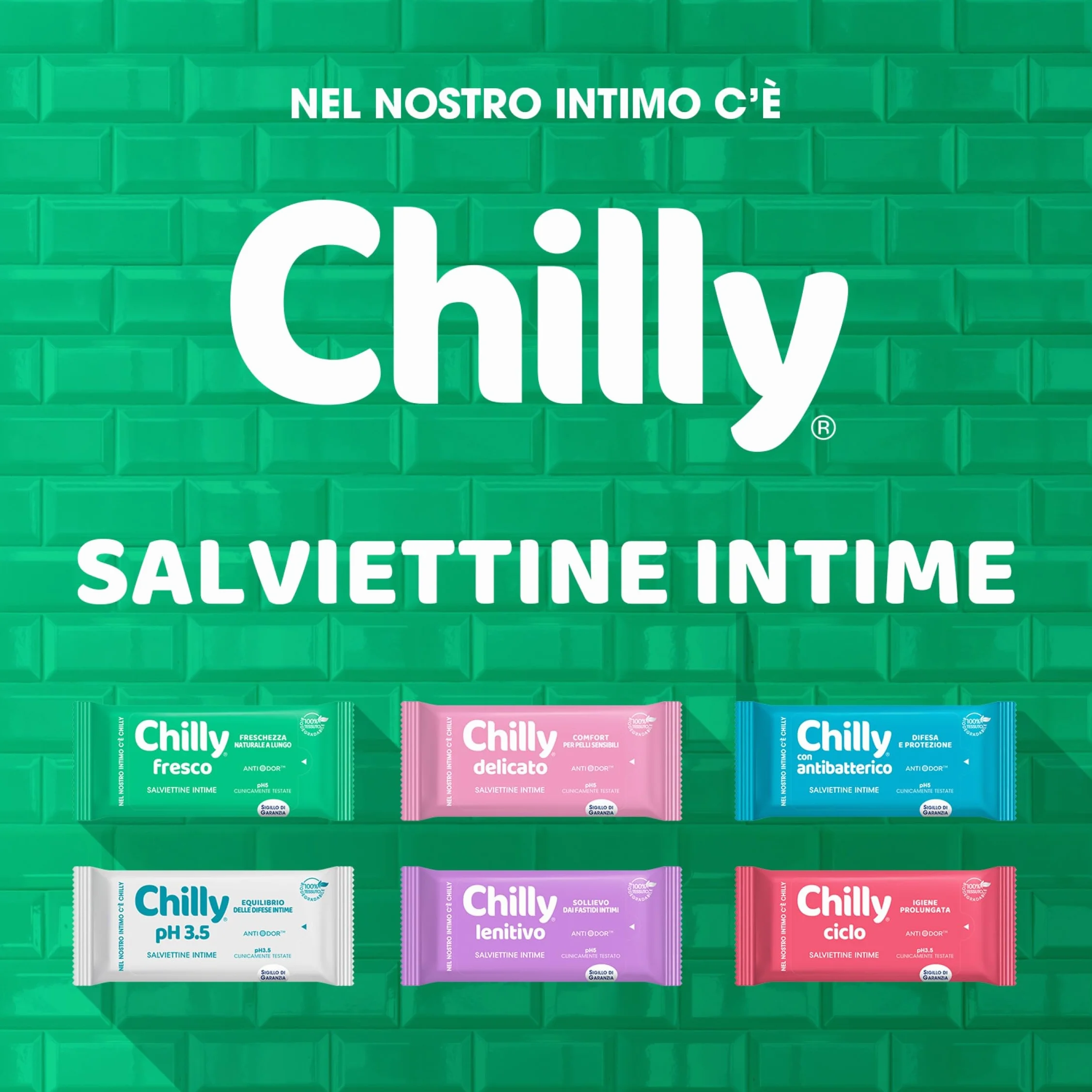 Chilly, Świeże chusteczki higieniczne do higieny intymnej, działanie ochronne z naturalnym mentolem, do codziennego użytku, testowane klinicznie, pH 5 – 6 sztuk – wyłącznie od Amazon