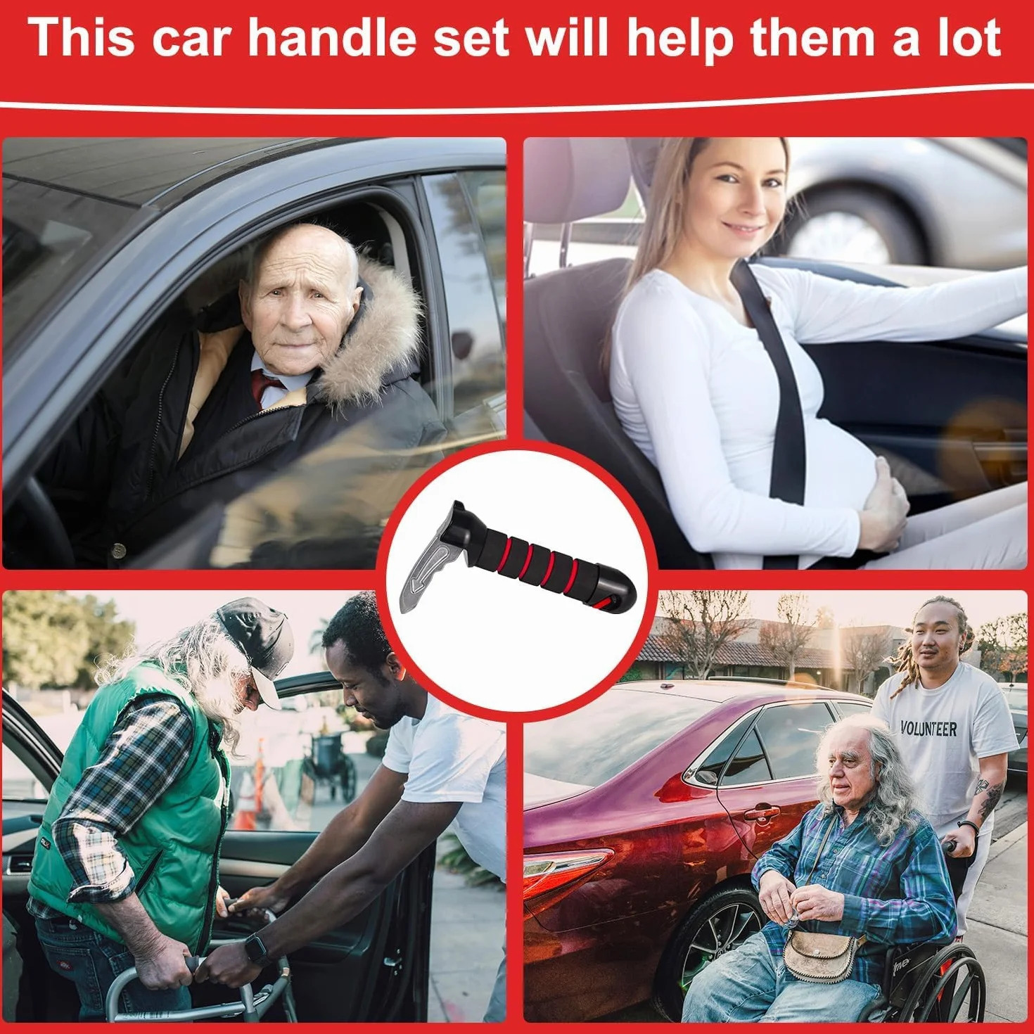 Pomoc przy wysiadaniu z samochodu, pomoc przy wejściu do samochodu, dla seniorów, pomoc dla seniorów, ergonomiczny uchwyt samochodowy dla osób starszych, uchwyt do drzwi samochodowych, pomoc w