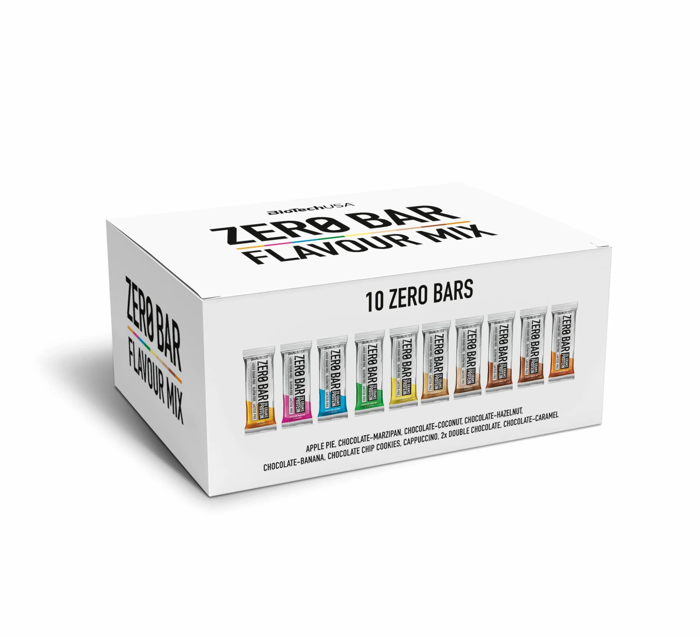 BioTechUSA Zero Bar Przekąska białkowa - O niskiej zawartości cukru i bez laktozy | Chrupiąca konsystencja | Pyszne smaki | Idealne do diety i treningów, Flavour Mix, 10 * 50g