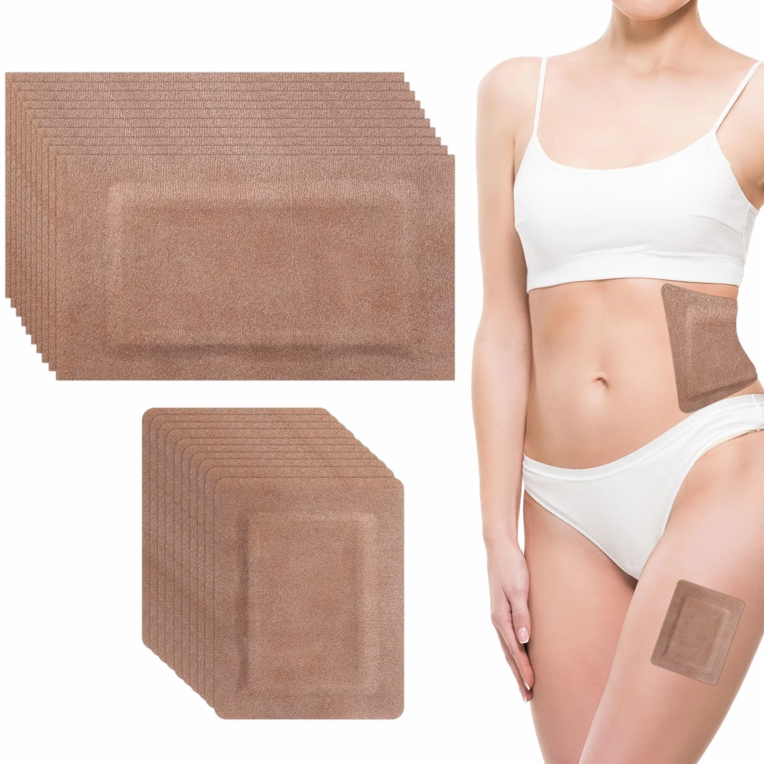 20szt Okładów z Oleju Rycynowego, 2 Rozmiary Plastrów z Oleju Rycynowego Plaster na Pępek z Oleju Rycynowego Jednorazowy Plaster z Oleju Rycynowego Okład z Oleju Rycynowego na Brzuch Udo