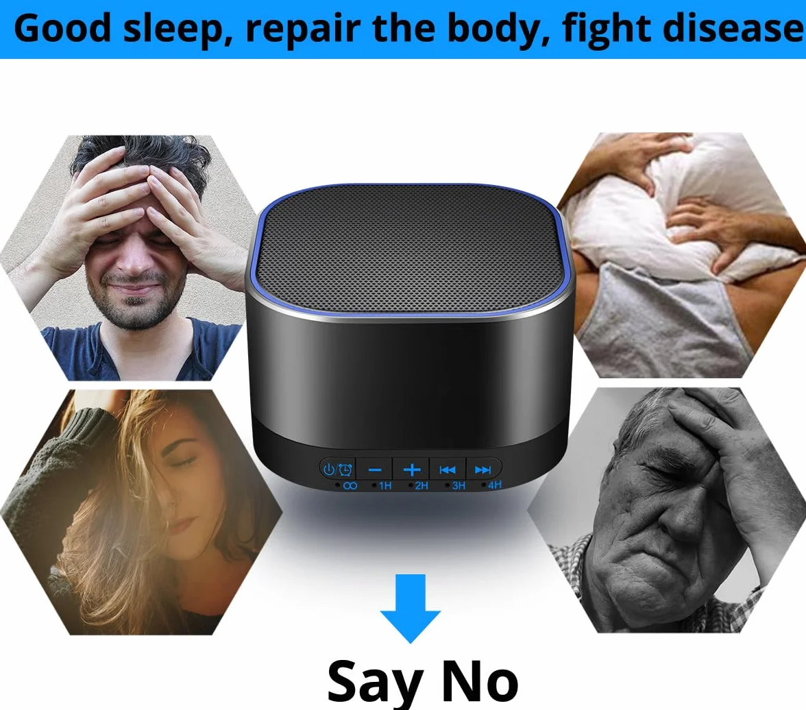 Magicteam Sound Machine White Noise Machine 32 poziomy głośności, zasilany prądem zmiennym lub USB, timer, terapia dźwiękiem
