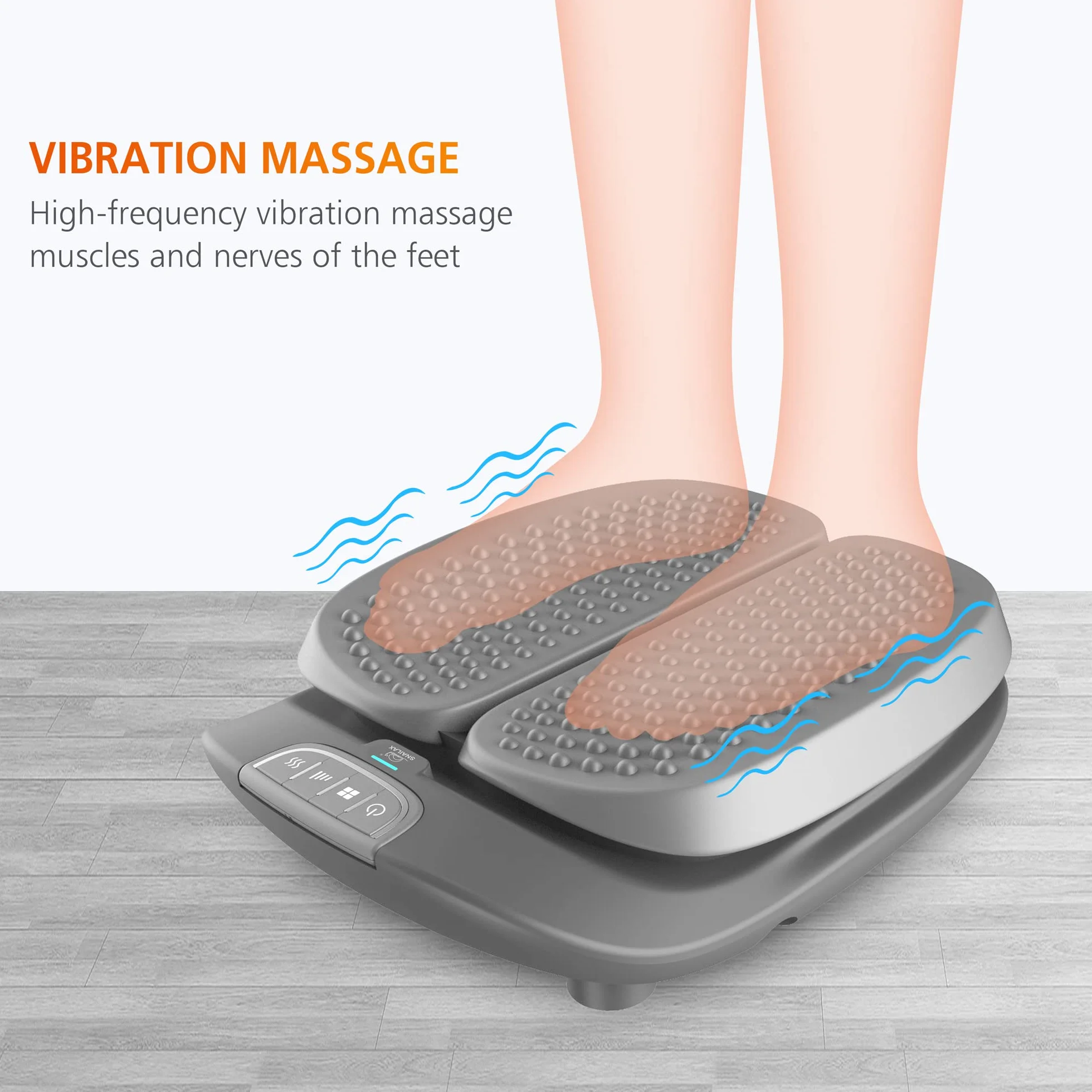 Snailax Shiatsu masażer stóp z funkcją ogrzewania, elektryczne urządzenie do masażu stóp z wibracją, urządzenie do masażu stóp z pilotem zdalnego sterowania, prezent
