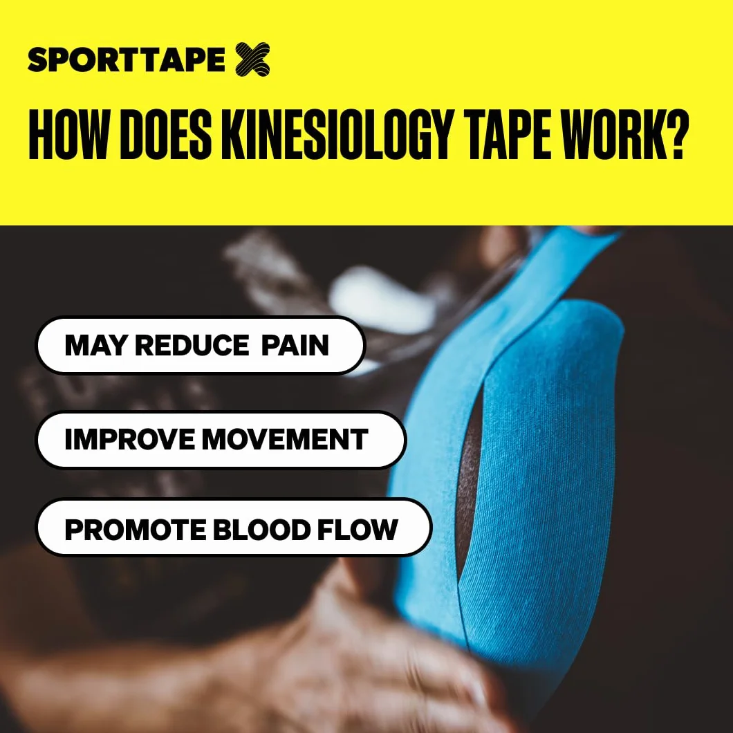 SPORTTAPE Taśma kinezjologiczna 5 cm x 5 m niebieska hipoalergiczna wodoodporna