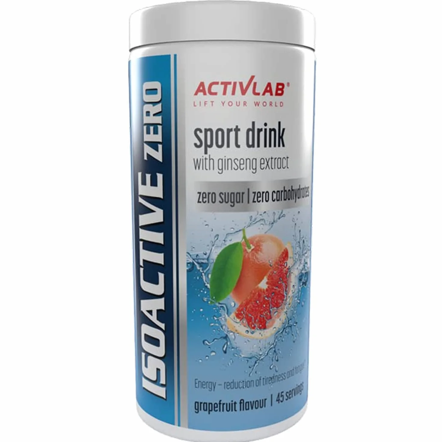 Activlab ISOACTIVE ZERO Napój izotoniczny bez cukru grejpfrutowy 225g elektrolity żeń-szeń witaminy B