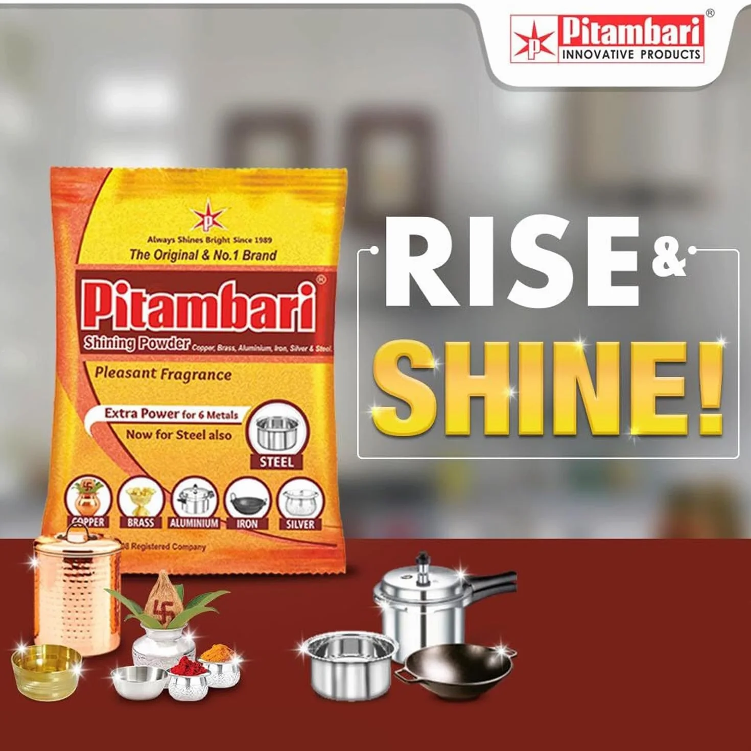 Pitambari Shining Powder 200 g opakowanie 3 Indie