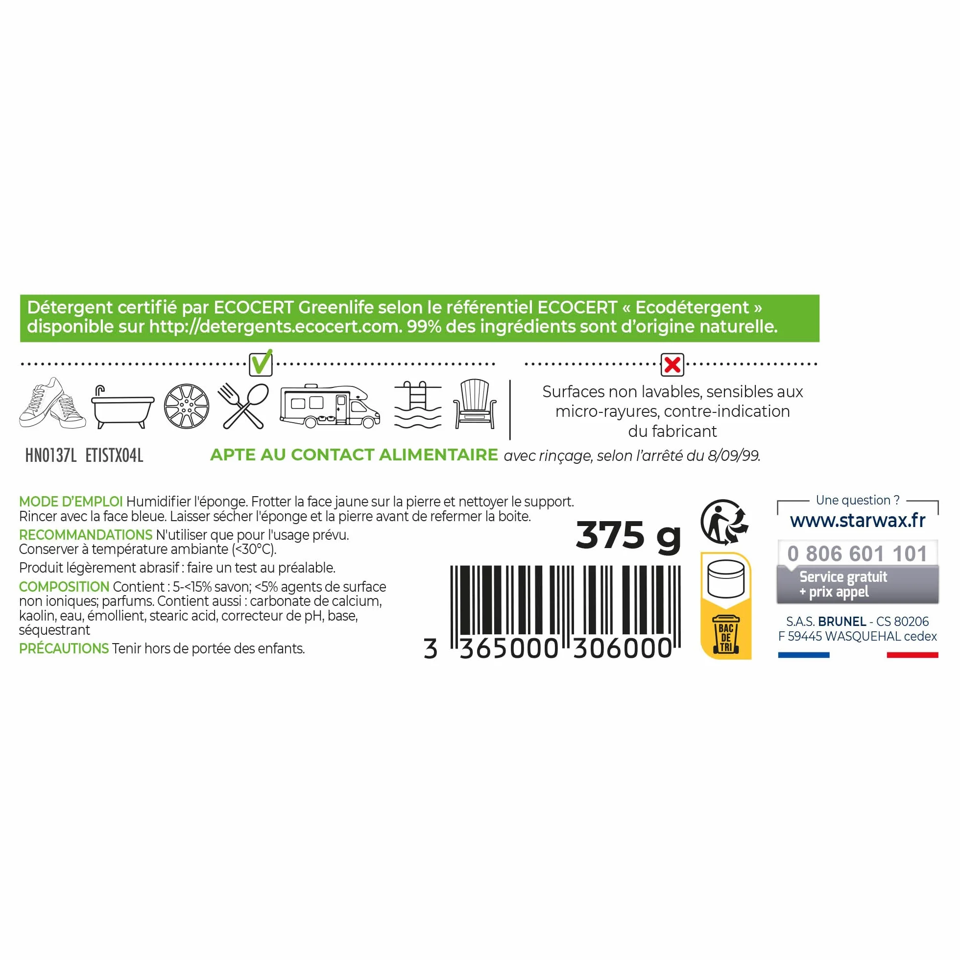 STARWAX Soluvert rozpuszczalnik do czyszczenia białego kamienia 375 g 99% naturalnego pochodzenia