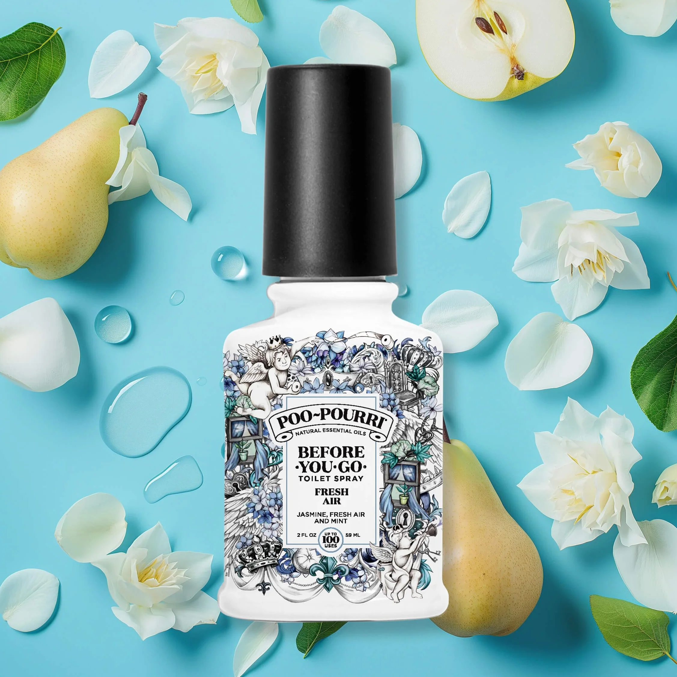 Pourri odświeżacz powietrza do łazienki, Poo-Pourri Before-You-Go Poo-Pourri odświeżacz powietrza, dezodorant do łazienki, zatrzymuje zapachy pod powierzchnią wody, olejek eteryczny na bazie roślin,