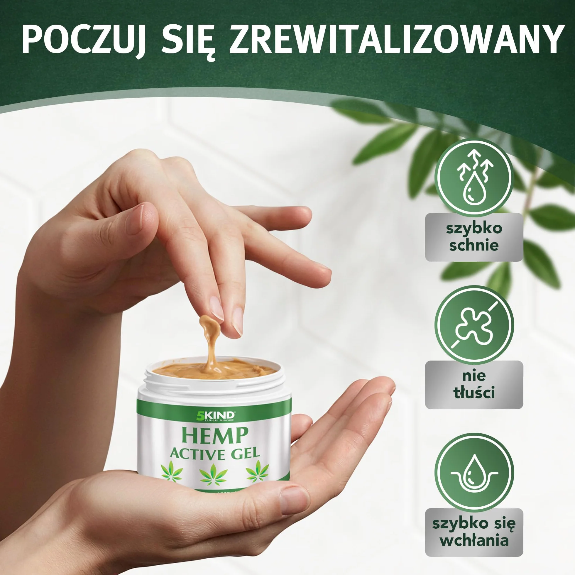 5kind maść z żelu konopnego z konopi 200 ml – wysoka dawka żelu konopnego – uspokaja stawy i mięśnie, stopy, kolana, kark, ramiona, plecy i zakwasy, żel z naturalnymi ekstraktami