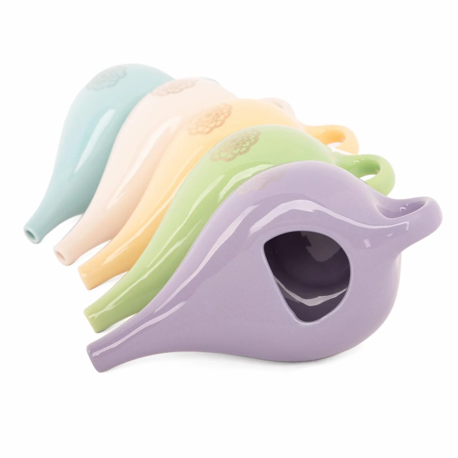 NETI POT dzbanek do mycia nosa, ceramiczny dzbanek Neti z mandalą (złoty), dzbanek do płukania nosa lub prysznica do nosa, garnek Nethi Pot, garnek Nethi