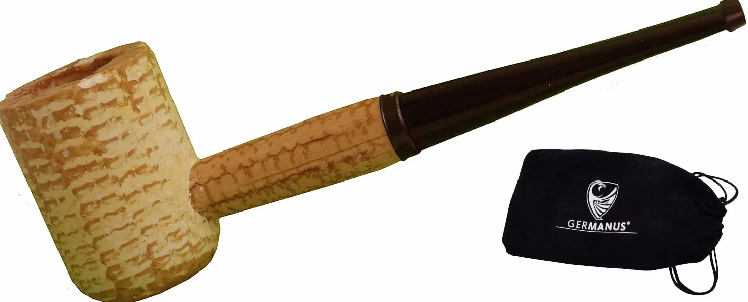 GERMANUS Oryginalna fajka tytoniowa Corncob - Premium Classic Straight, z etui, żeglarz
