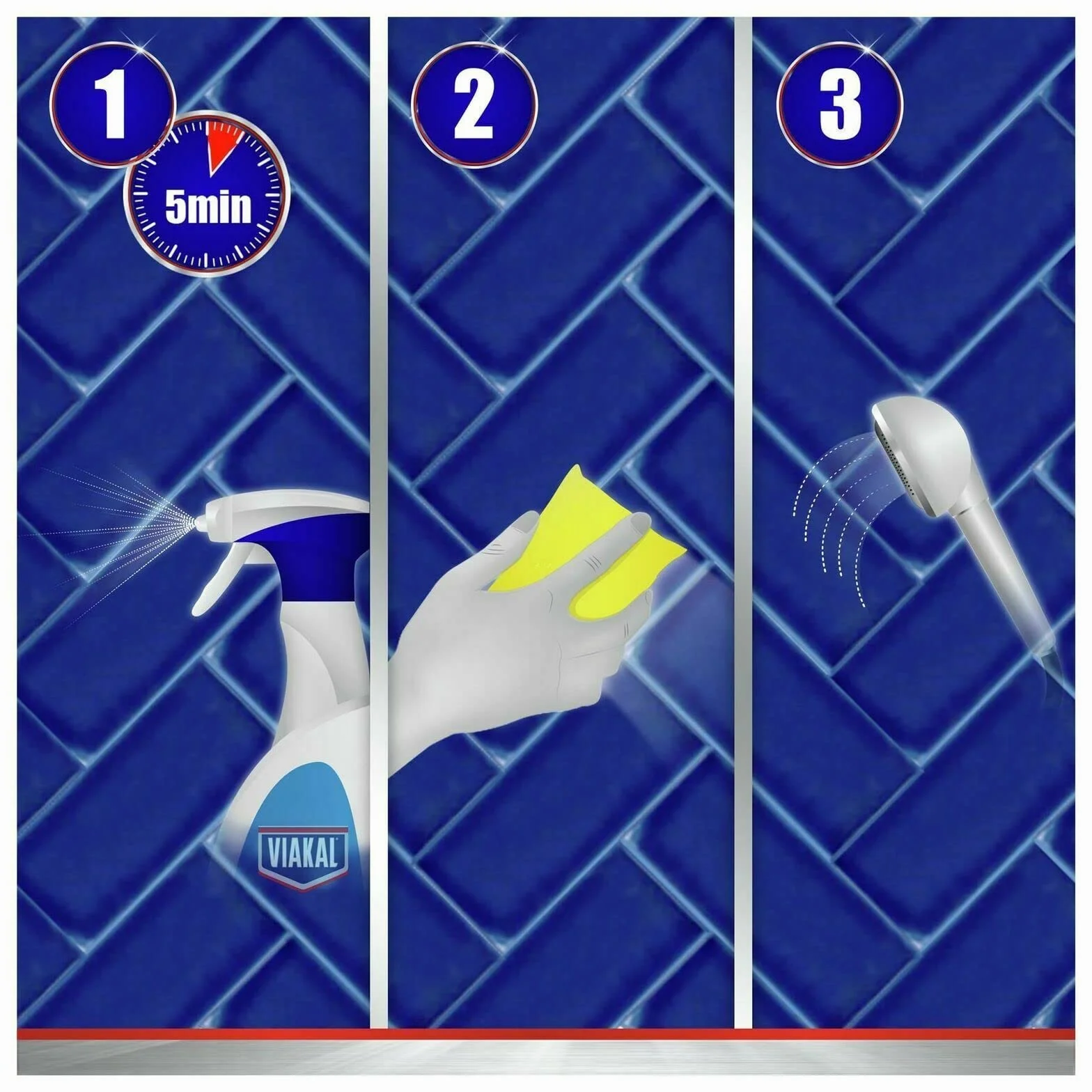Viakal, spray anticalcare da 500 ml, confezione da 3, 003026, la confezione può variare