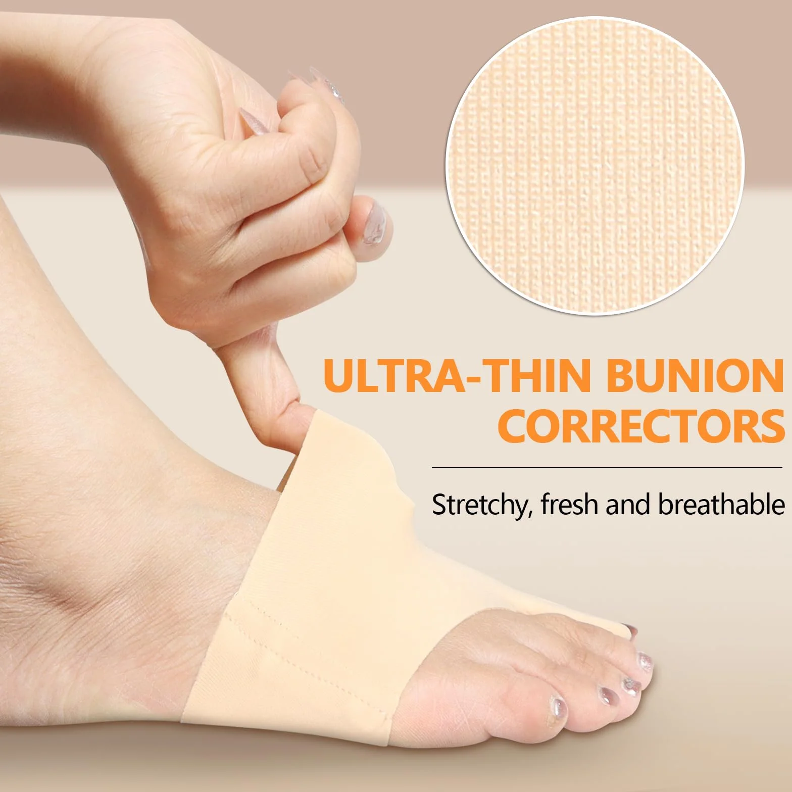 1 para orteza korekcyjna Hallux Valgus, opaska na Hallux Valgus, separator palców Hallux Valgus, skarpety Hallux Valgus do łagodzenia bólu, wbudowane, wyjmowane silikonowe amortyzatory