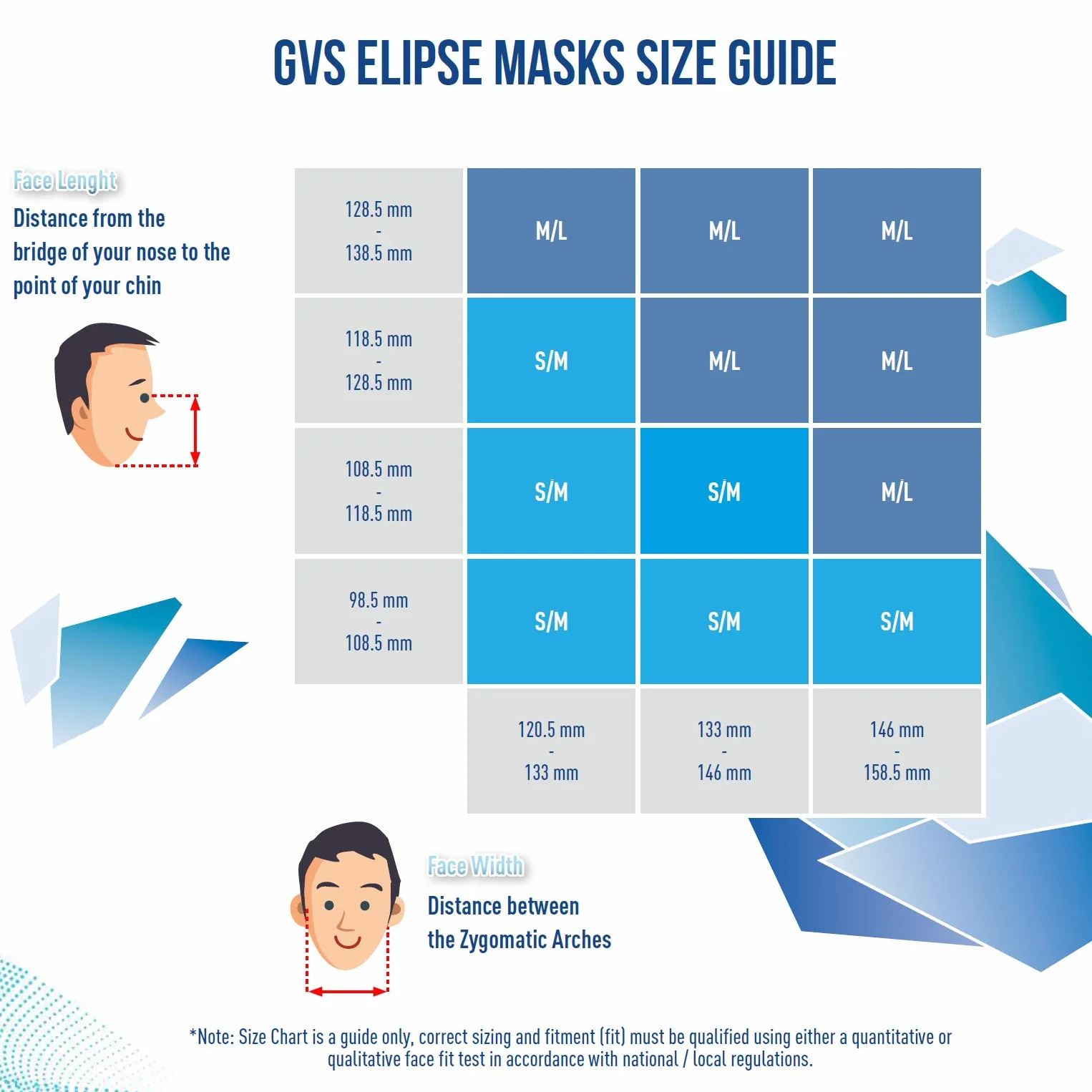 GVS SPR299 Maska Elipse z filtrami przeciwpyłowymi P3, rozmiar S/M